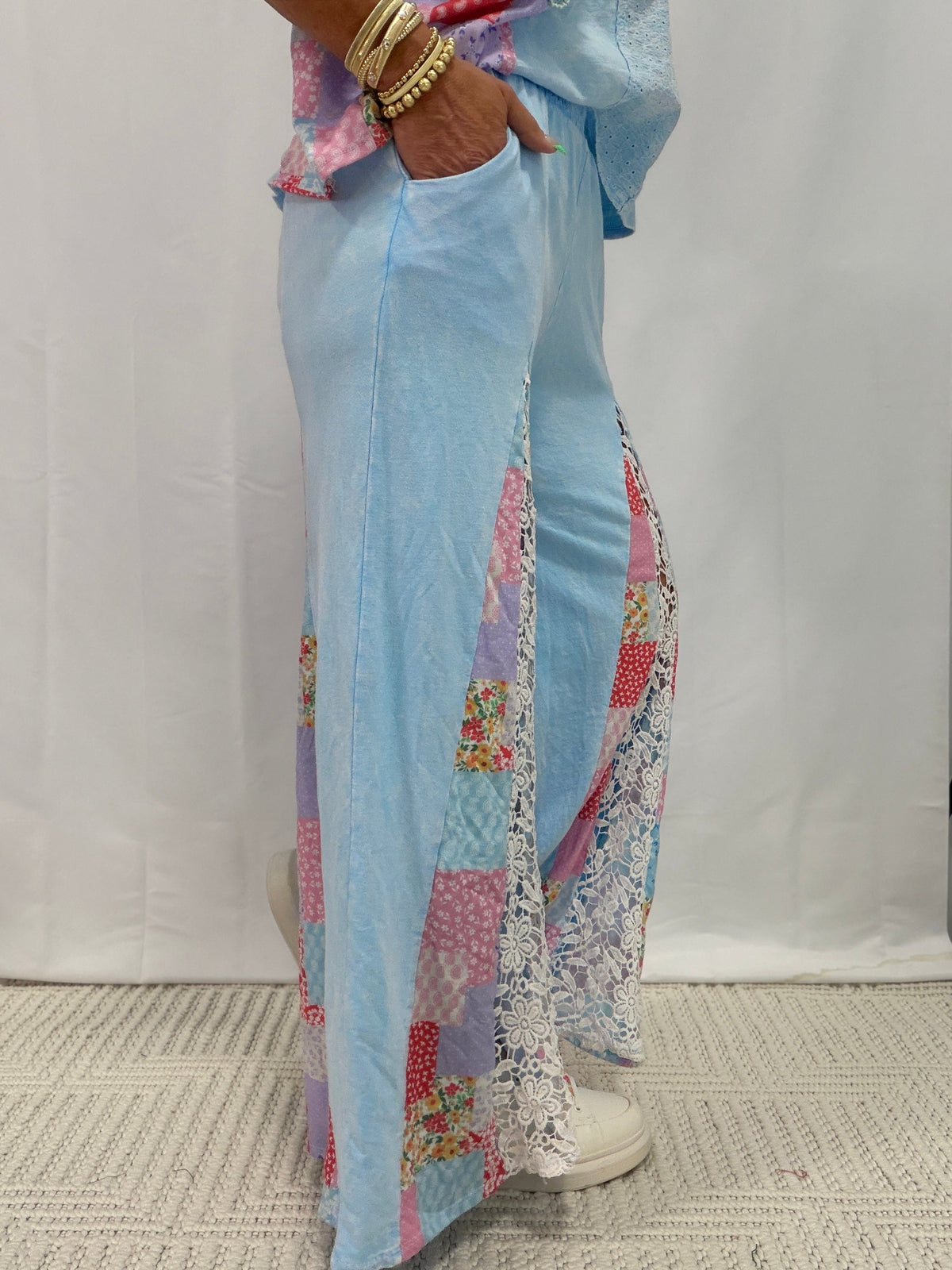 Don't Want To Miss Out Patchwork Floral Pants In 2 Colors *Final Sale*