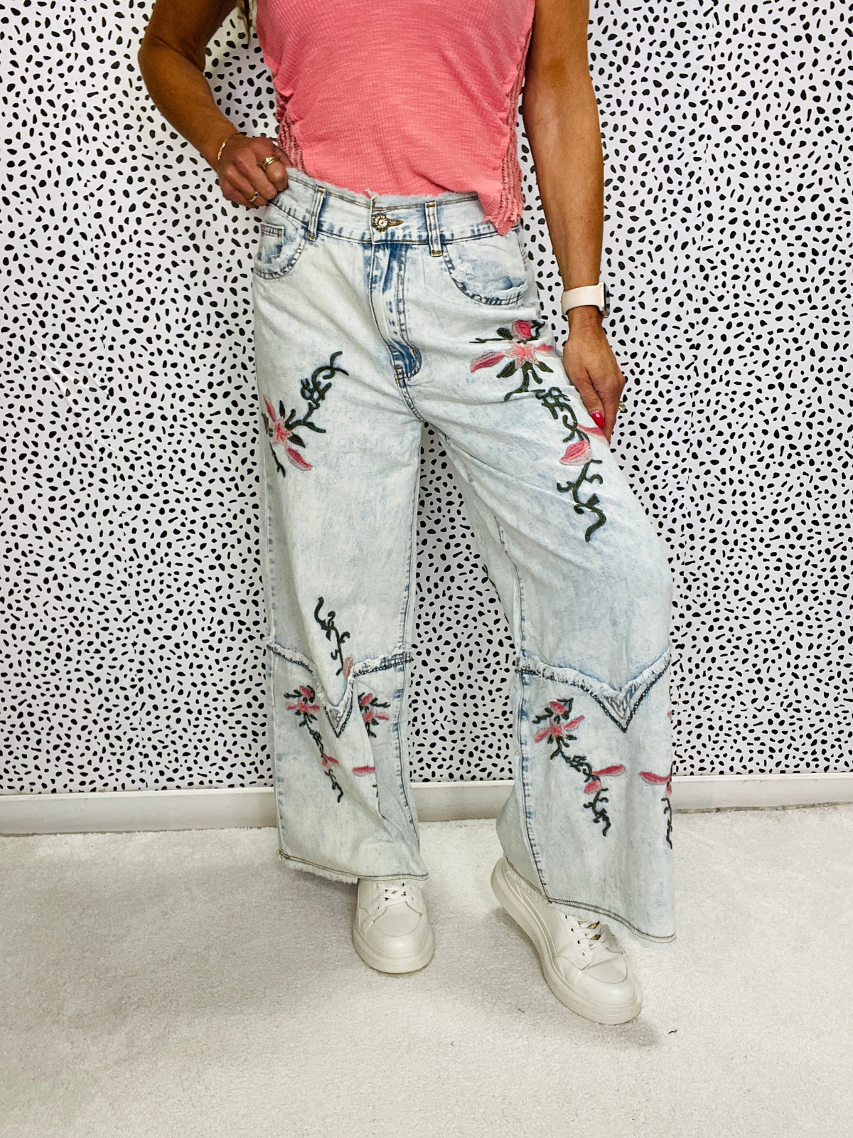 Pol Prairie Bloom Lightweight Chambray Pants *Final Sale*