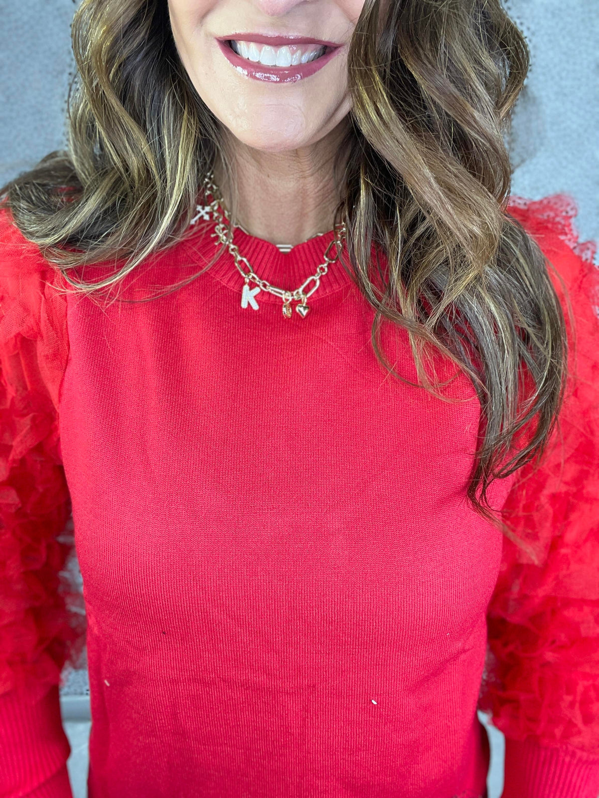 An Enchanted Evening Tiered Lace Sleeve Sweater