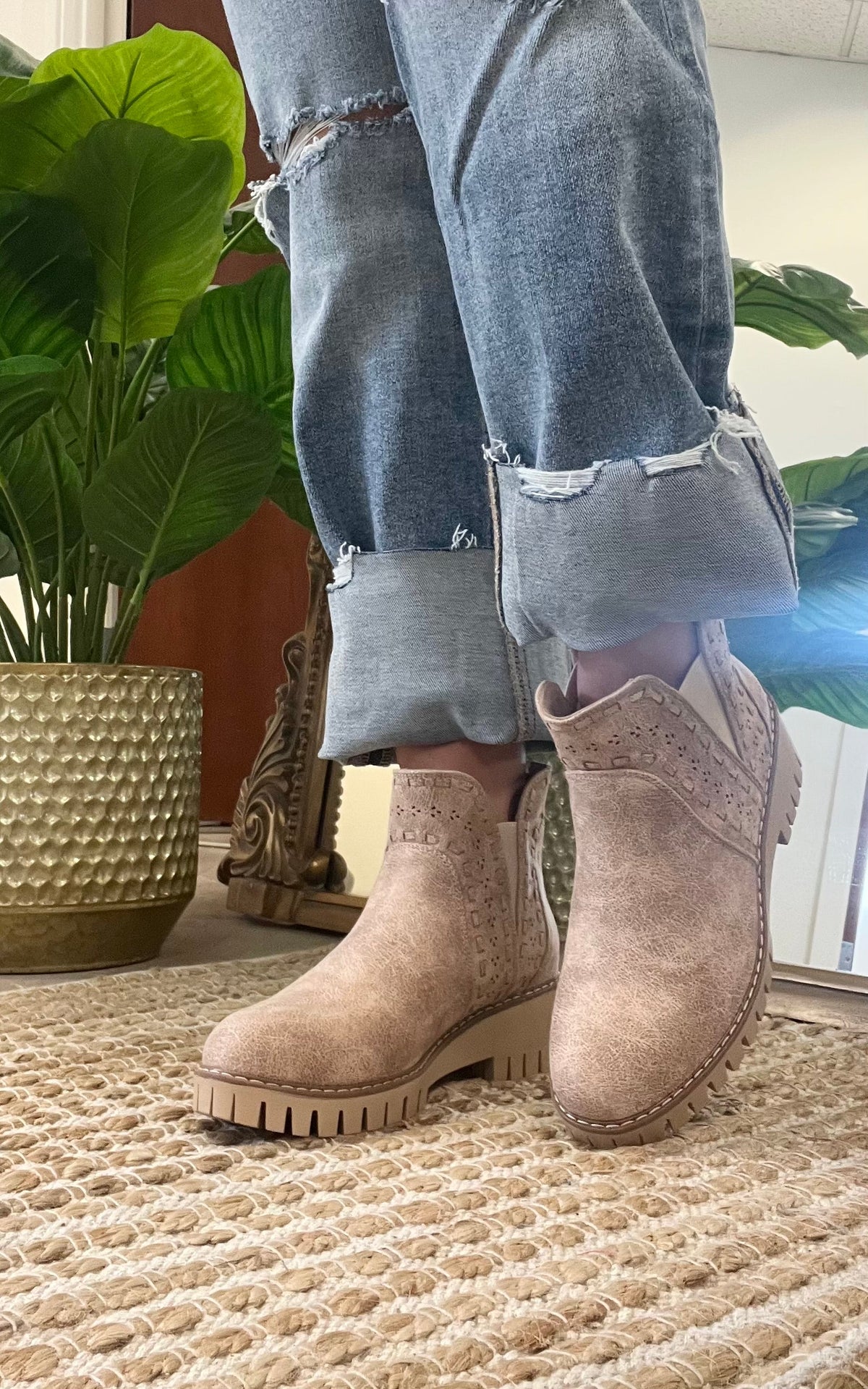 Aryana Cutout Chunky Sole Booties *Final Sale*