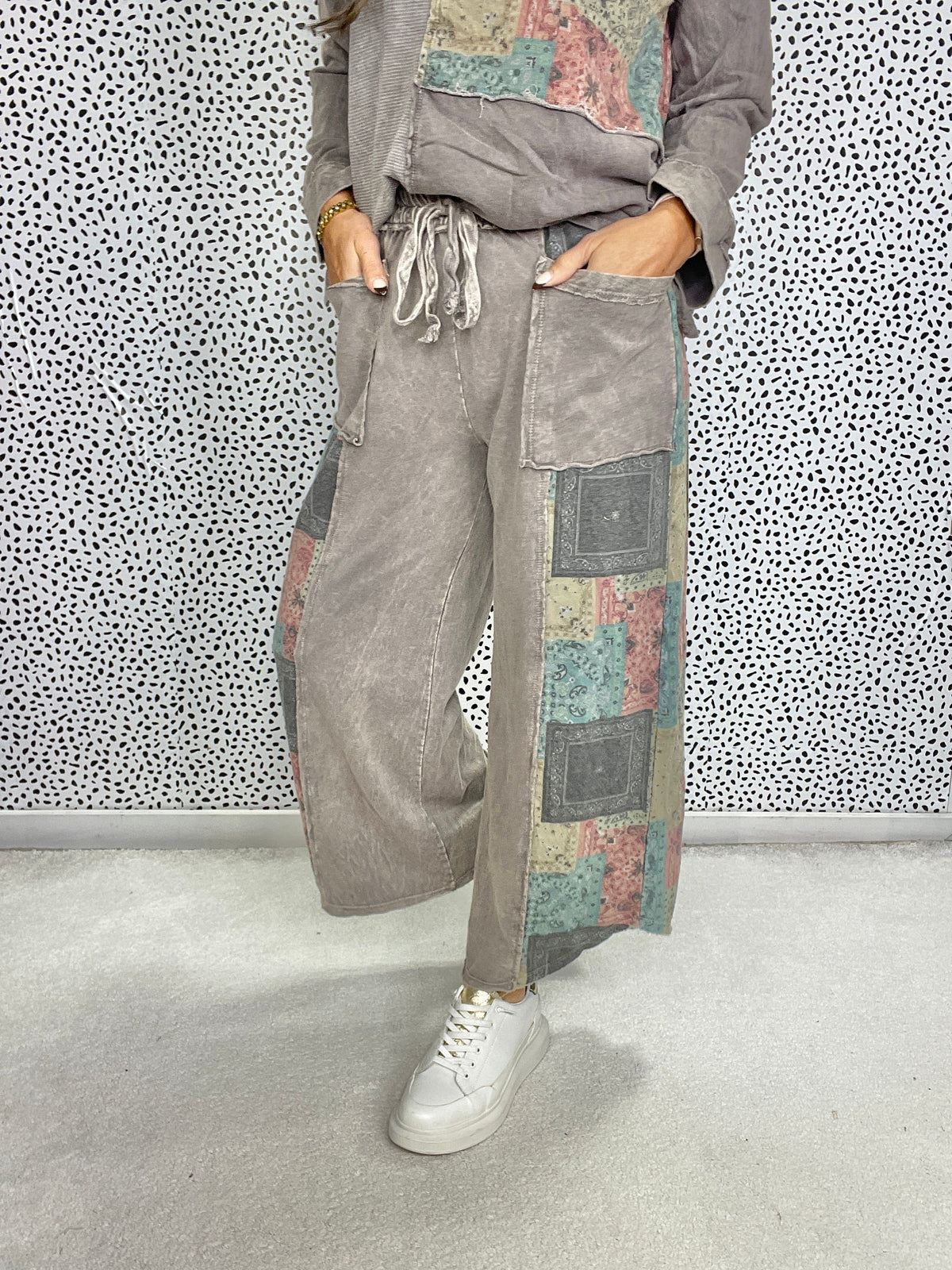 Revival Patchwork Crop Pants In 3 Colors