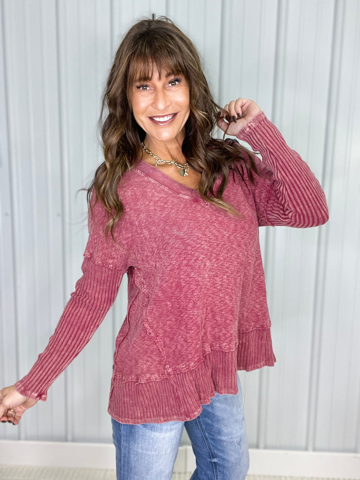 Sierra Mineral Wash Deep V Top in 3 Colors