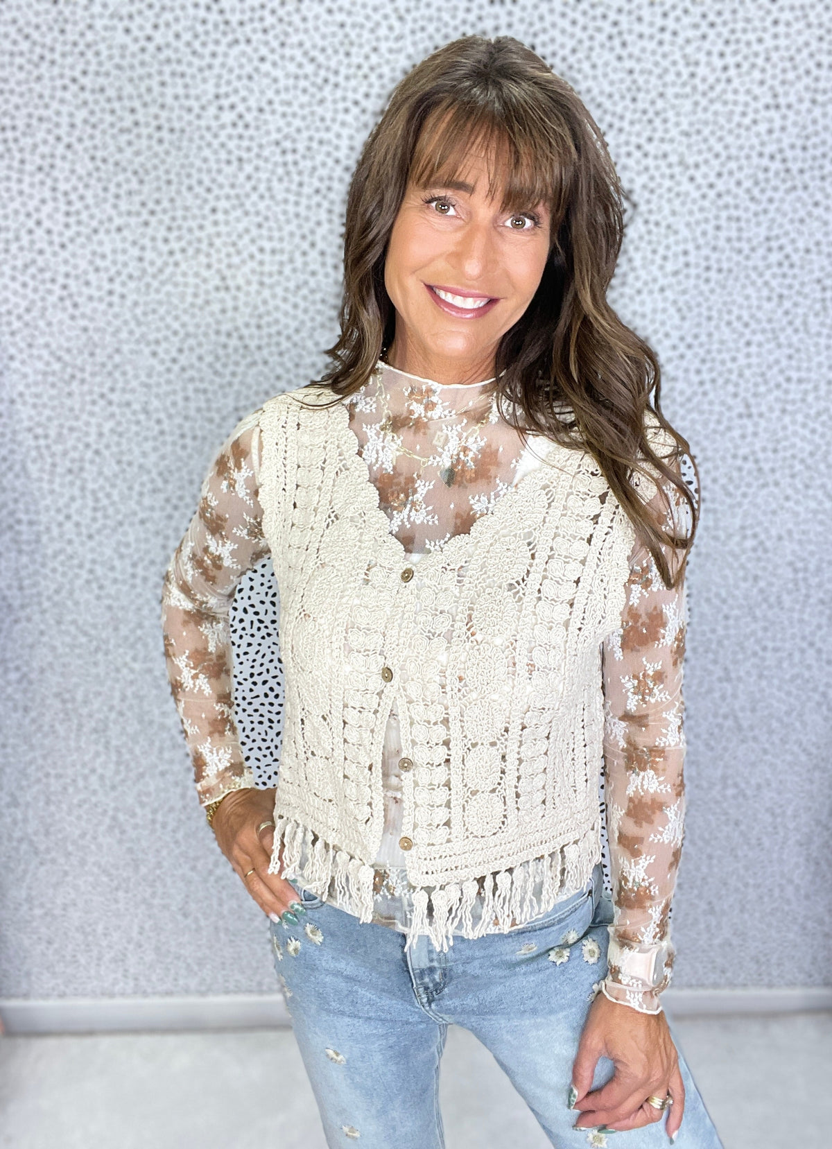 Boho Breeze Crochet Vest