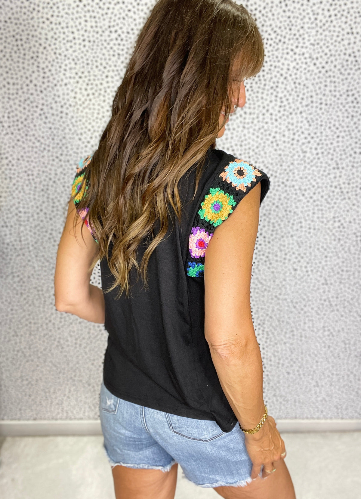 Gracie P Midnight Bloom Crochet Tank *Final Sale*
