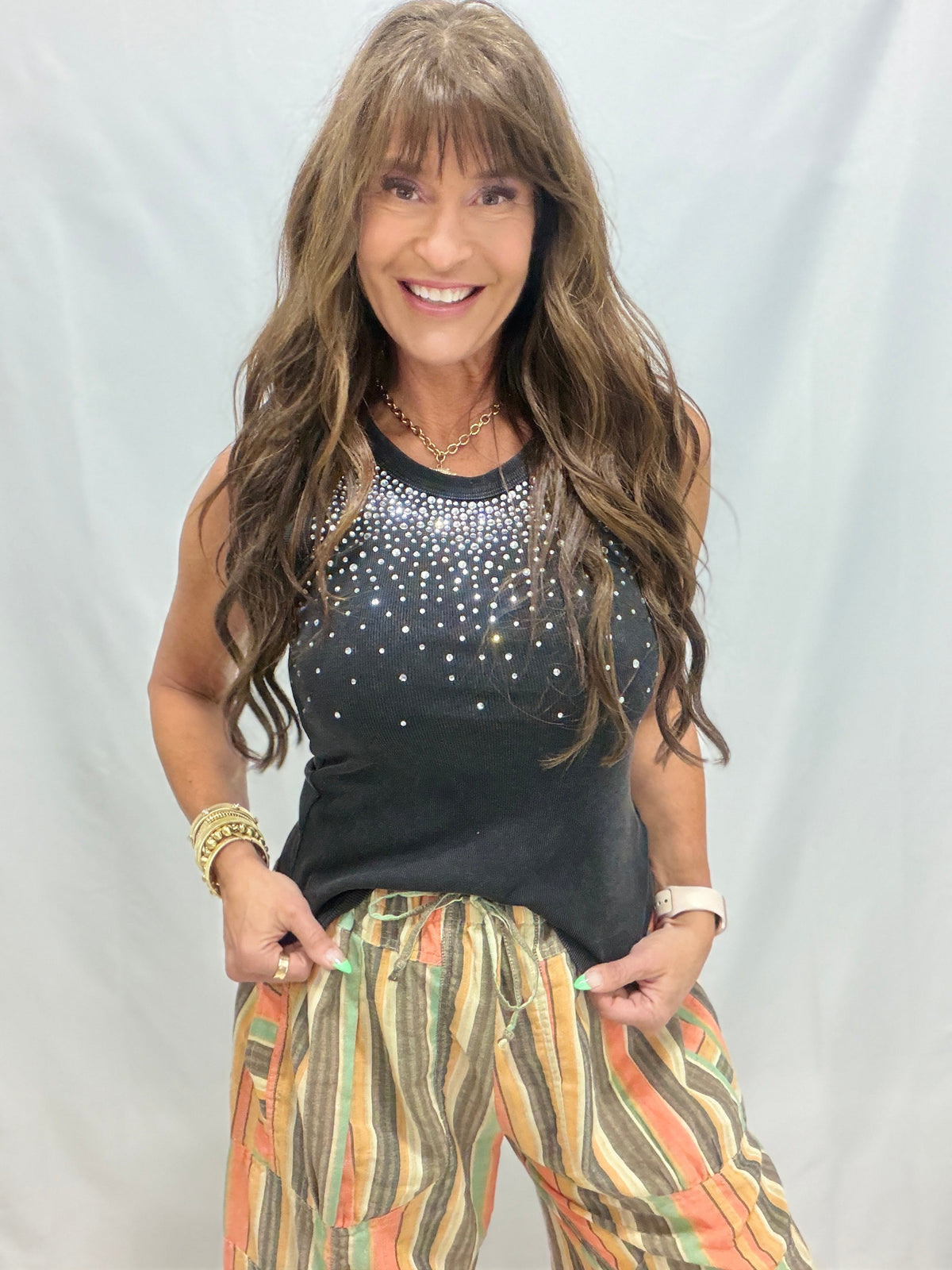 Take Off Embellished Tank Top In 2 Colors
