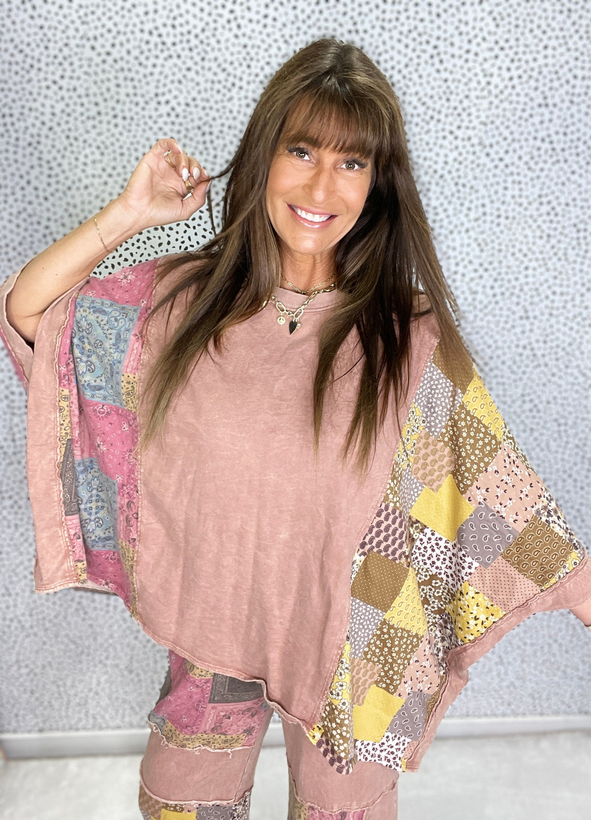 Boho Canyon Patchwork Poncho Top In 3 Colors