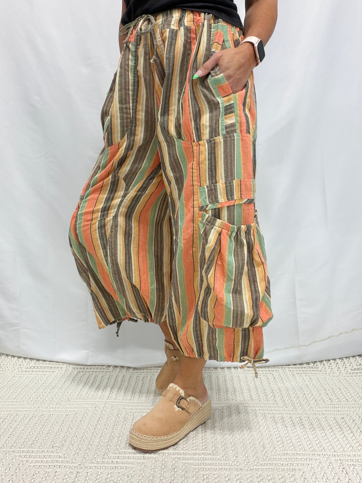 Feeling Dreamy Parachute Pants In Sunset