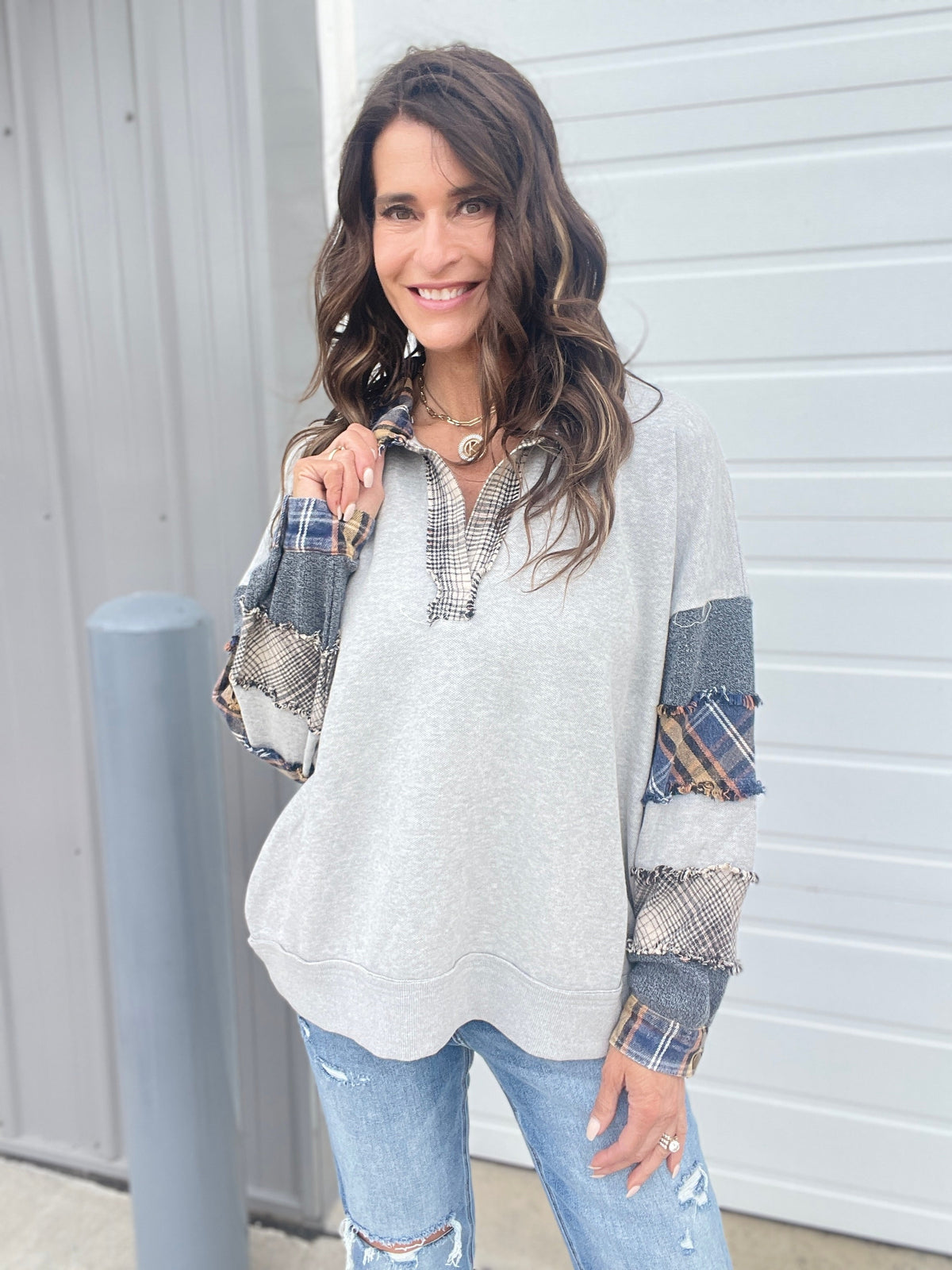 Oli & Hali Excited For You Washed Oversized Pullover In 2 Colors