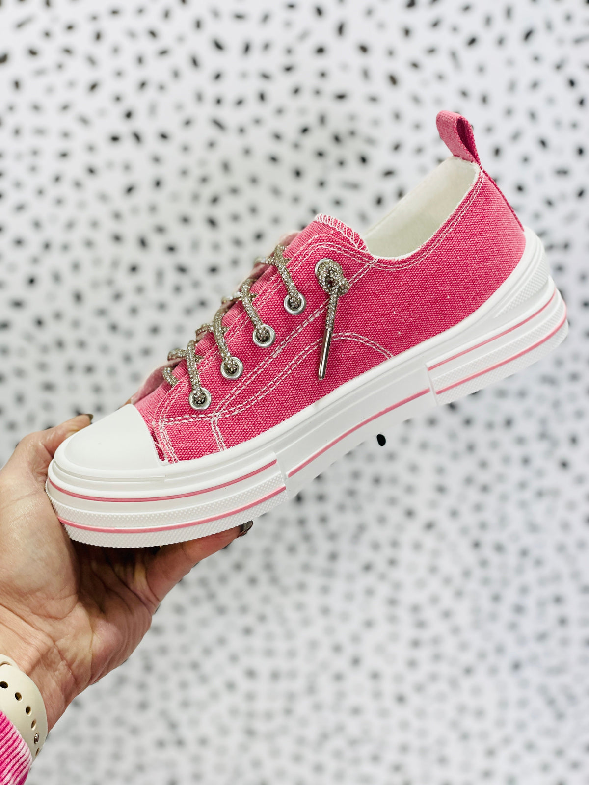 Very G Aman Sparkle Pink Bling Lace Sneakers *Final Sale*