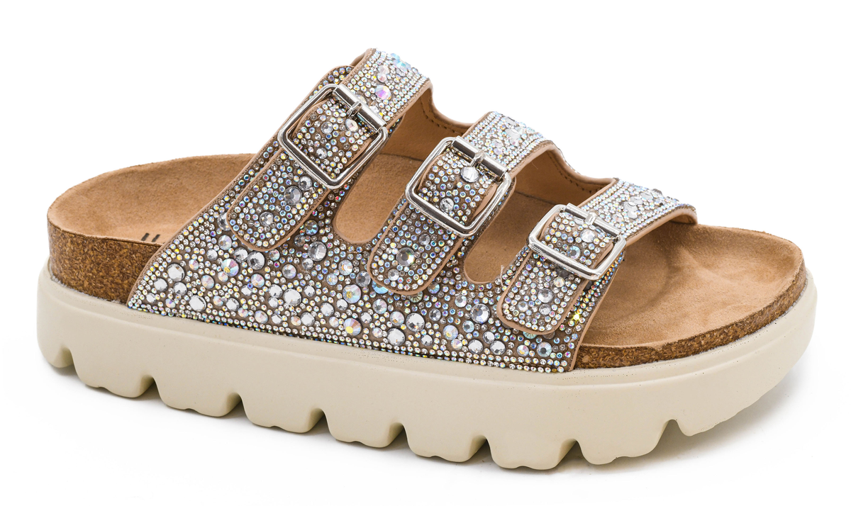Corkys Threes Company Sandals In Rhinestone *Final Sale*
