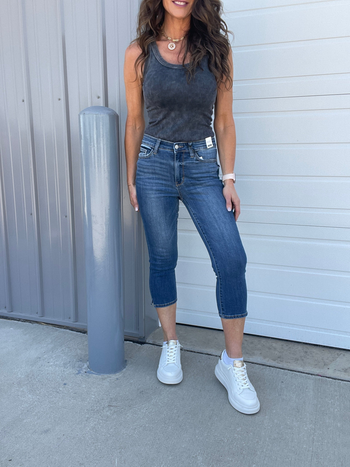 Judy Blue Ivey Side Slit Capri Jeans 113