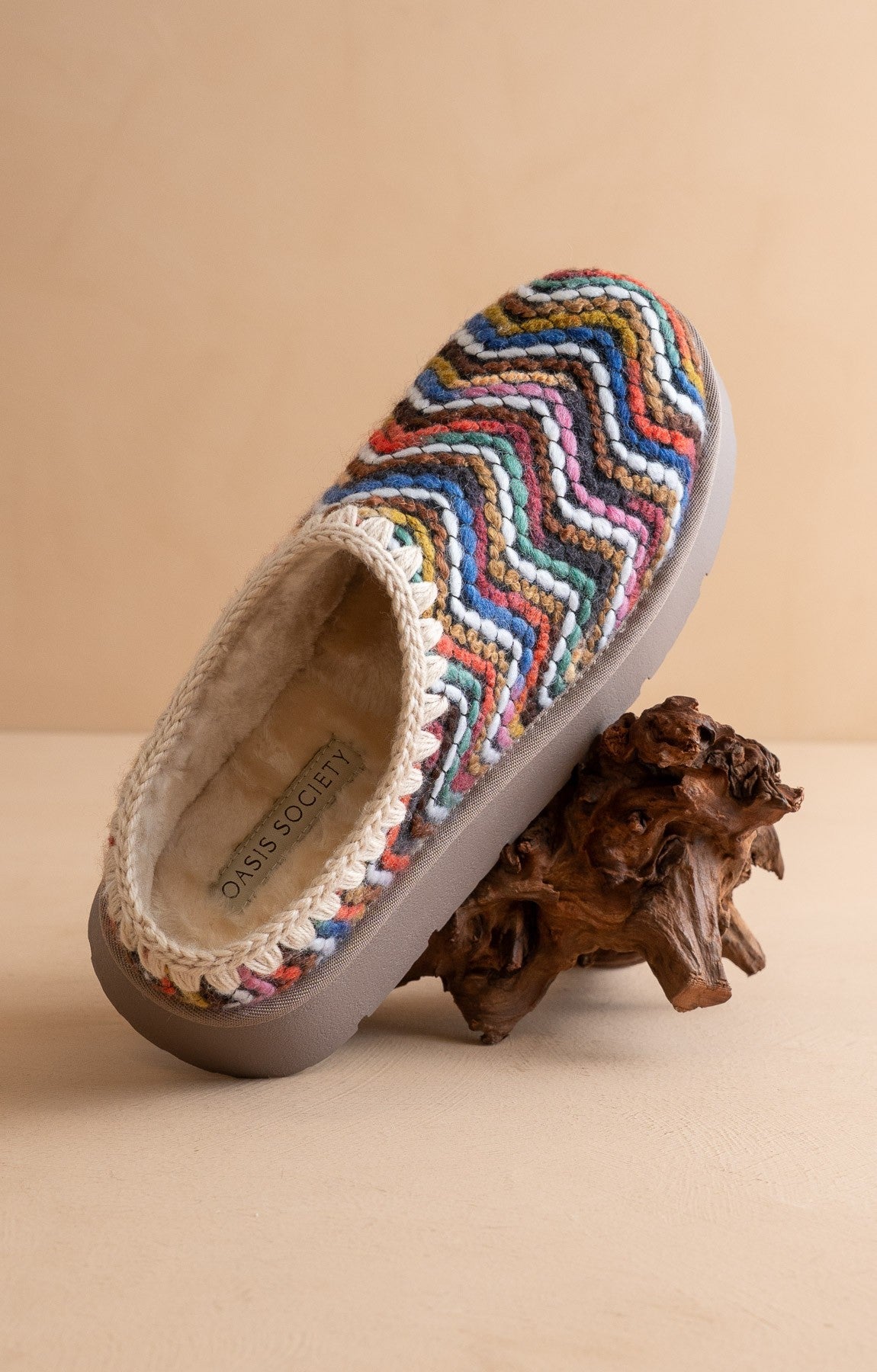 The Babs Boho Shearling Mules Multi Color