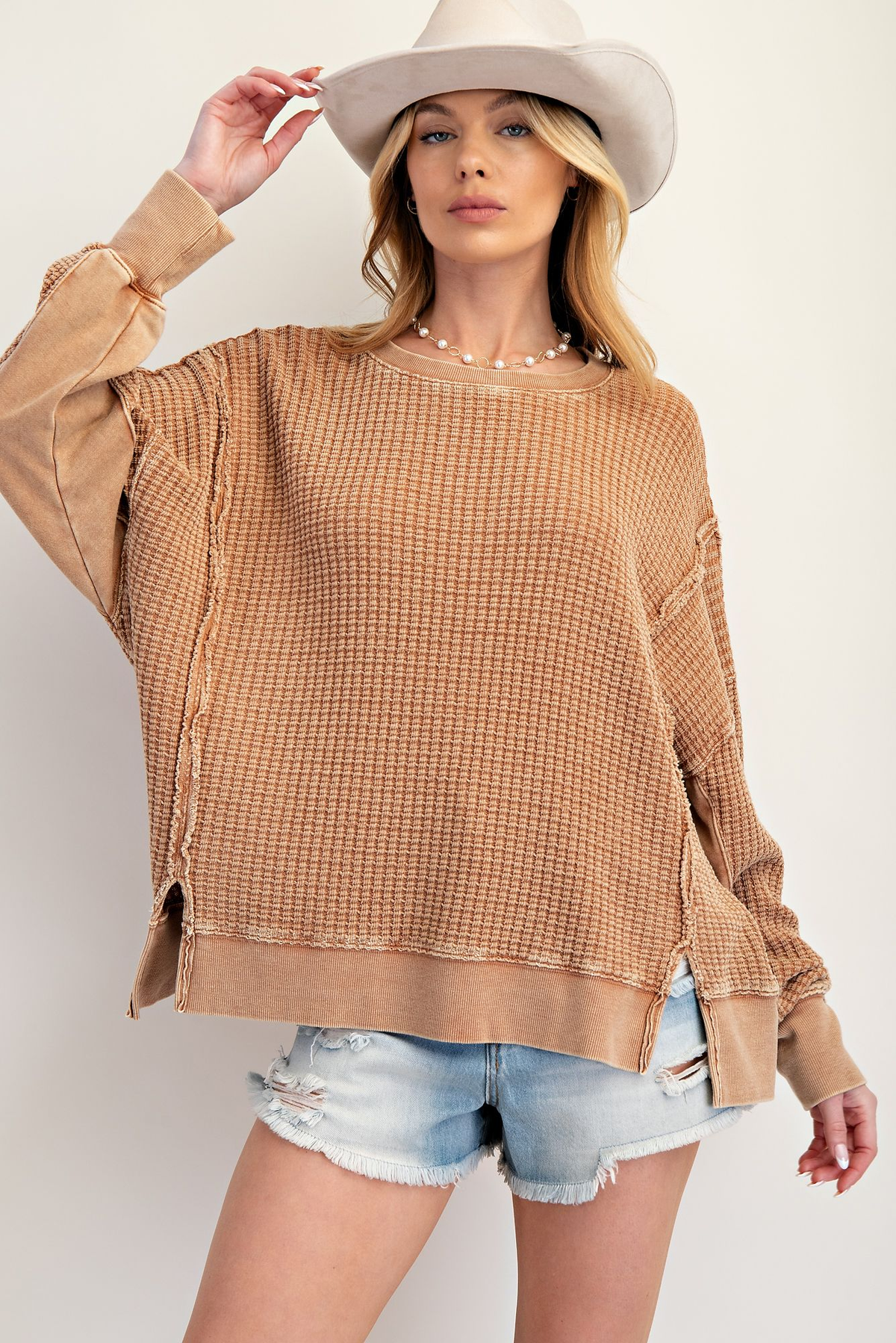 Pre-Order Mineral Washed Thermal Pullover In 5 Colors
