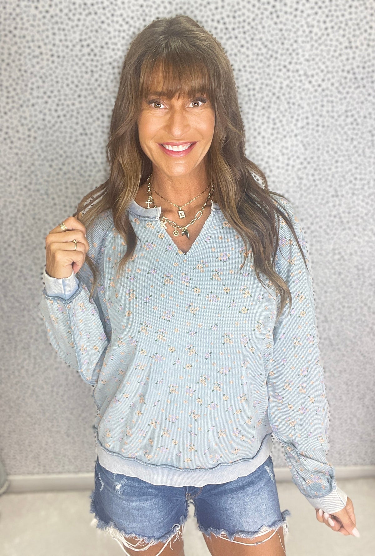 Days Are Getting Long Printed Thermal Long Sleeve Top In 3 Colors