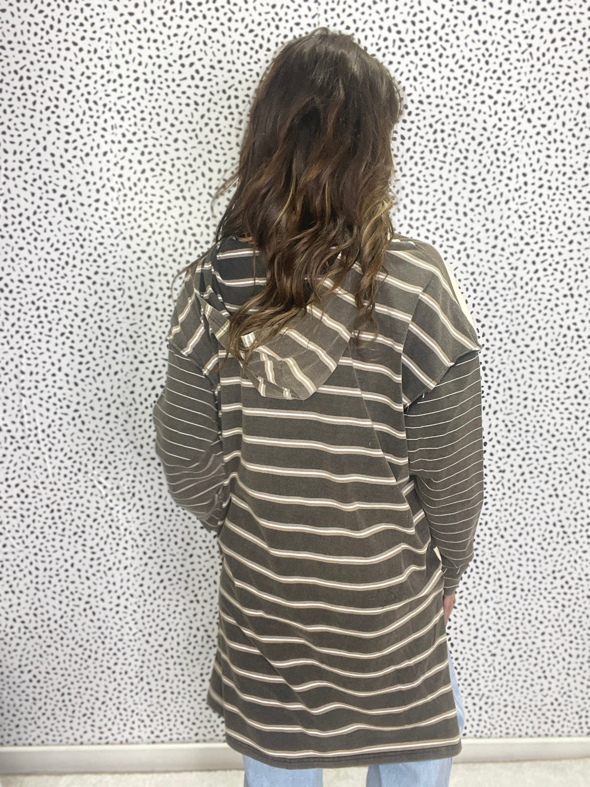 Laid Back Moments Long Sleeve Hooded T-Shirt In Black *Final Sale*