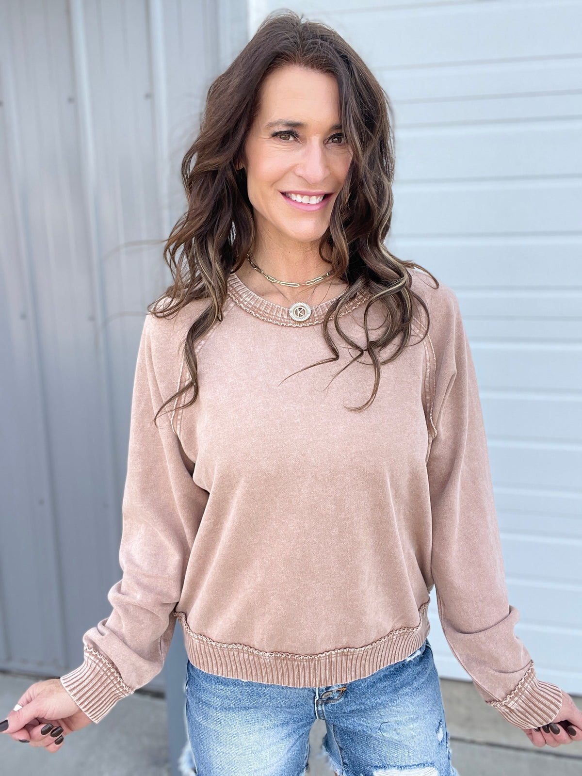 Wait For You Mineral Washed Pullover In 3 Colors: Camel, Olive, Mocha *Final Sale*