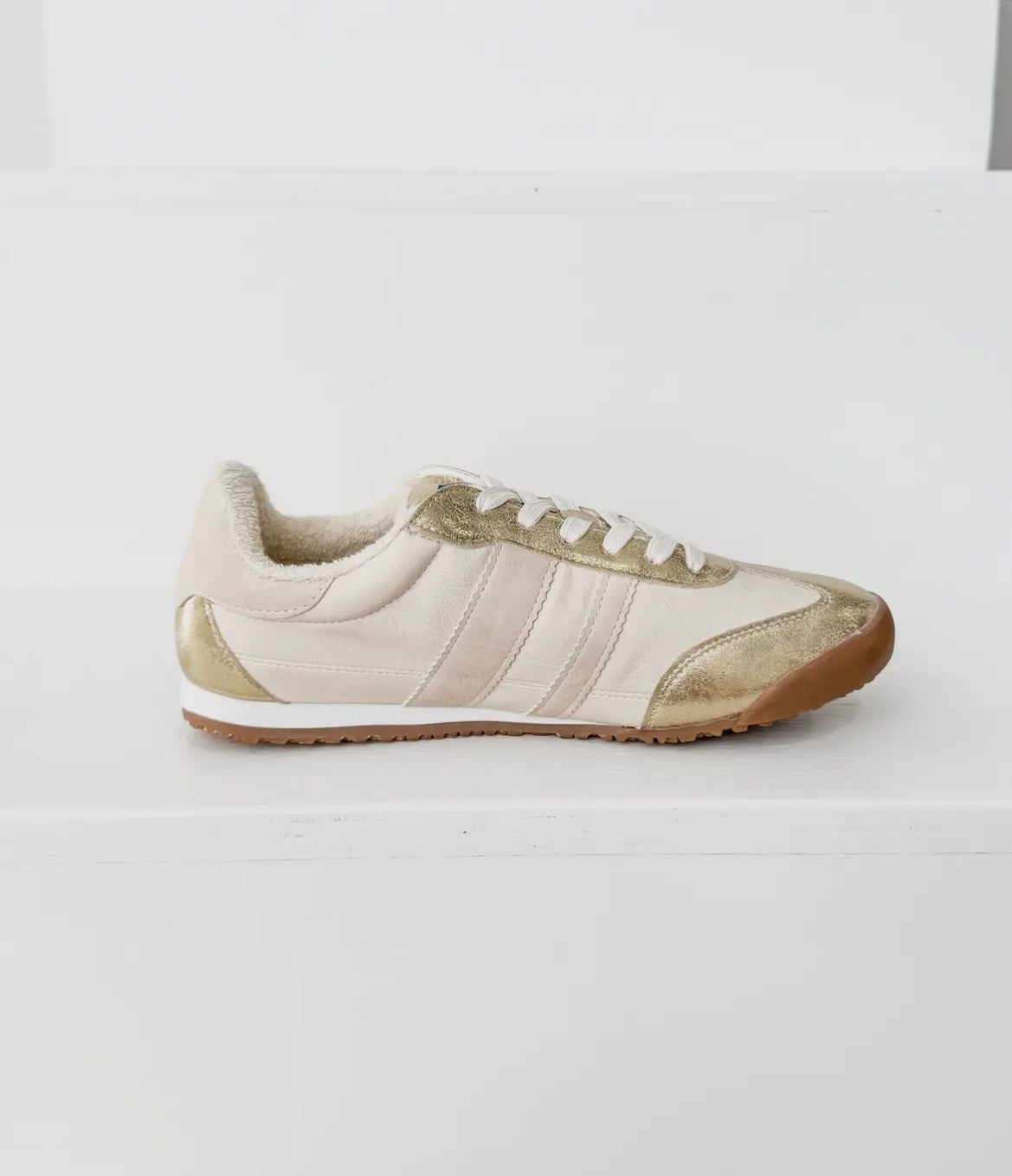 Madrid Sneaker in Beige & Gold *Final Sale*