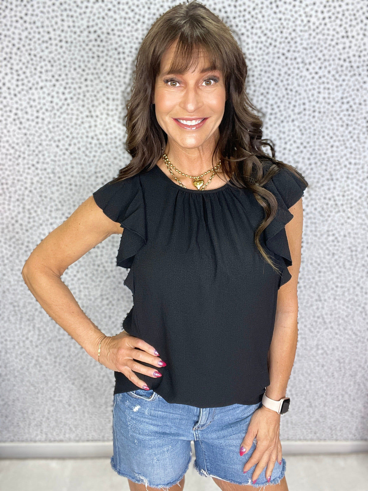 Leave It To Me Ruffle Sleeve Crinkle Top In 3 Colors *Final Sale*