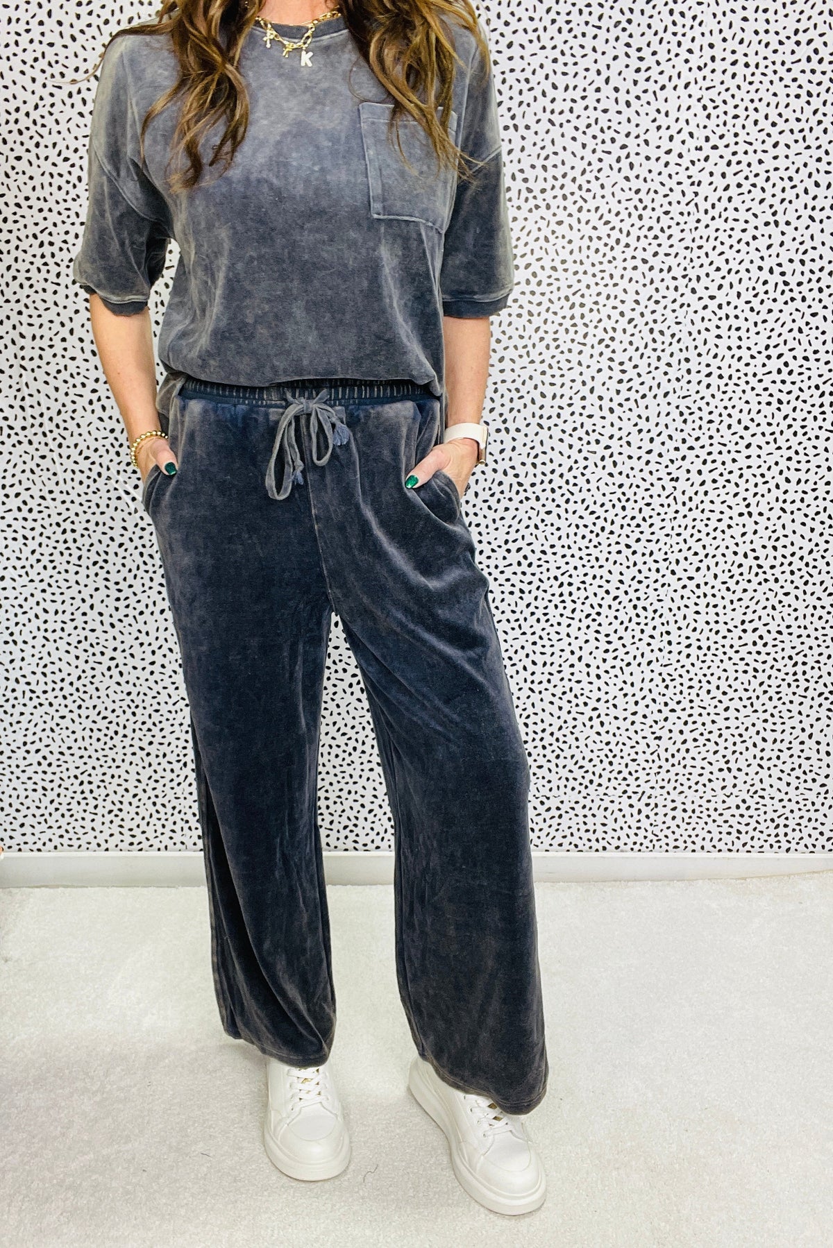 Velvet Days Mineral Washed Velvet Pants In 2 Colors *Final Sale*