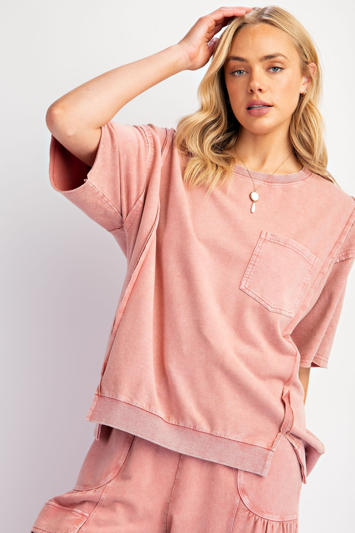Take Your Time Mineral Washed Terry Knit Top In 3 Colors