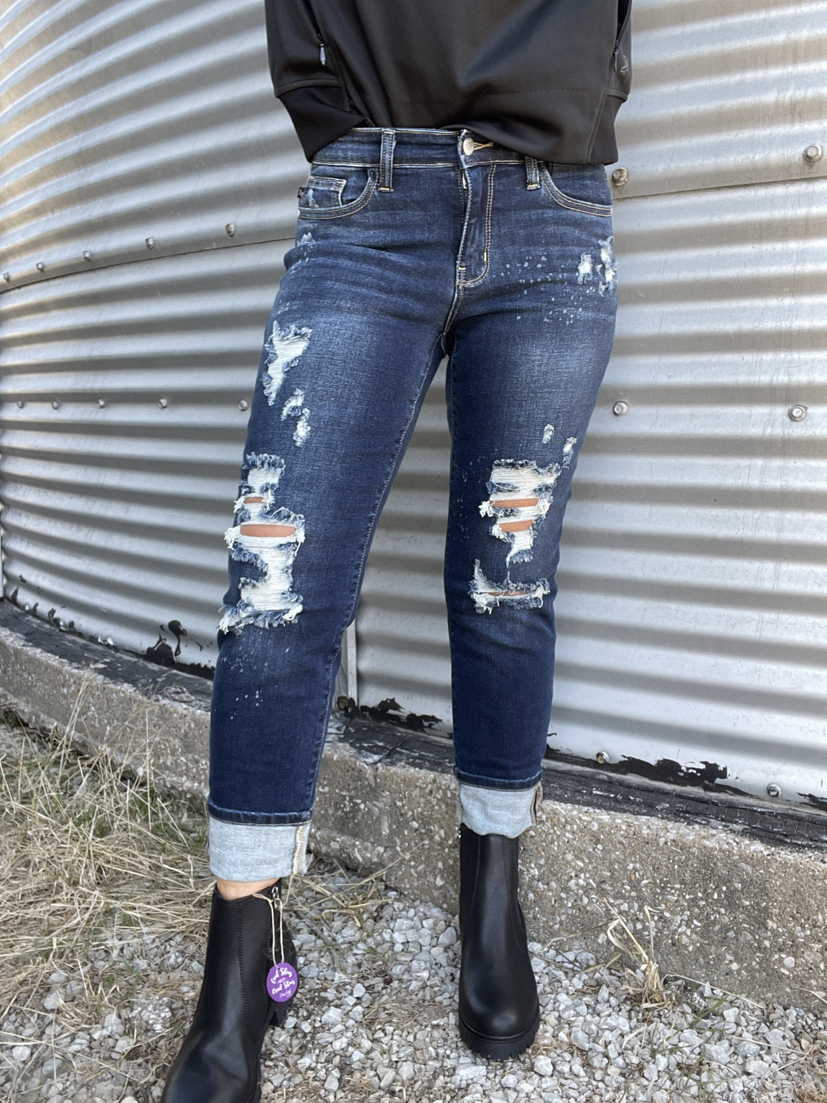 Judy Blue Shannon Boyfriend Distressed Jeans 198