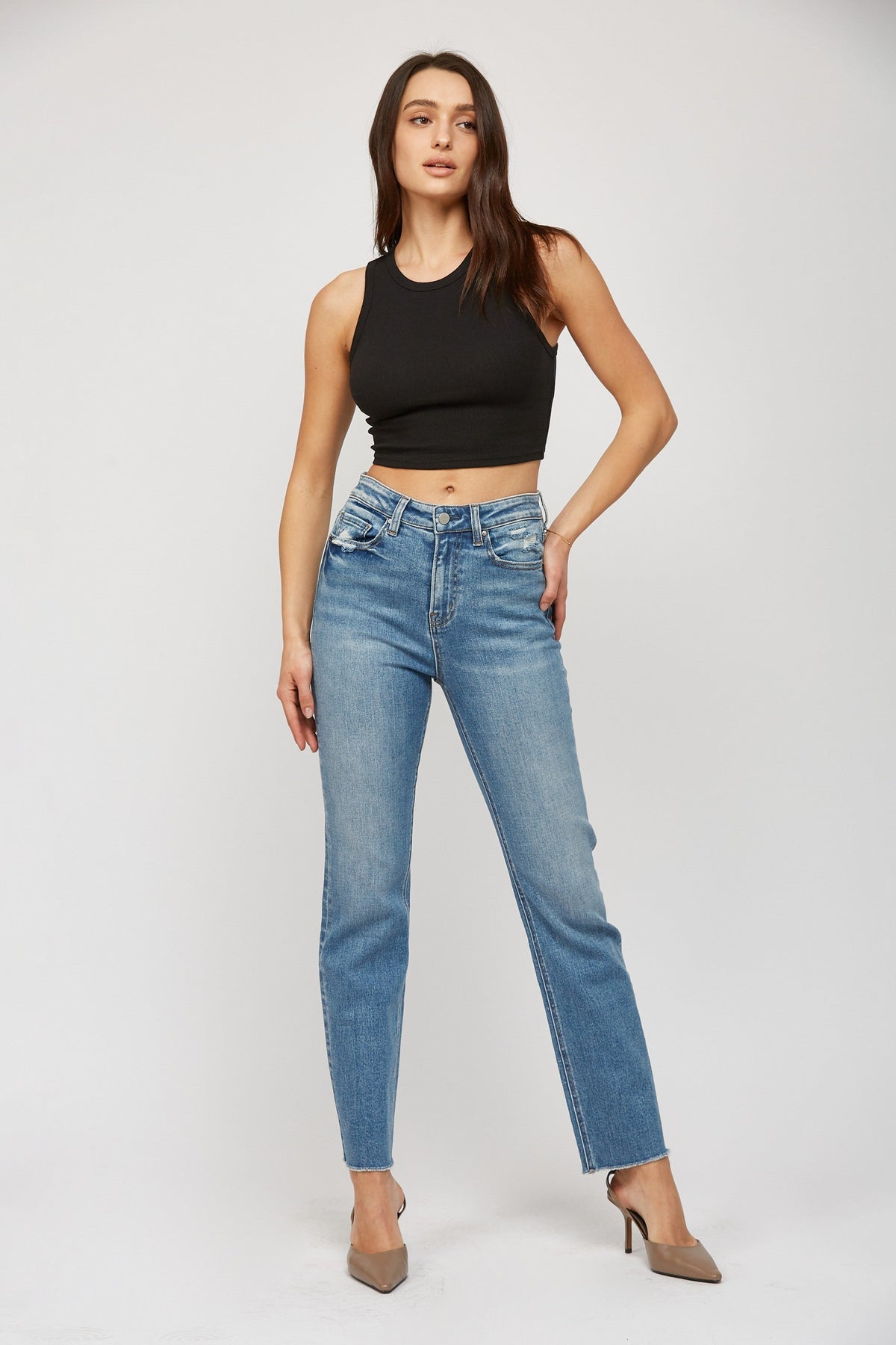 Mica Super High Rise Straight Leg Jeans 203