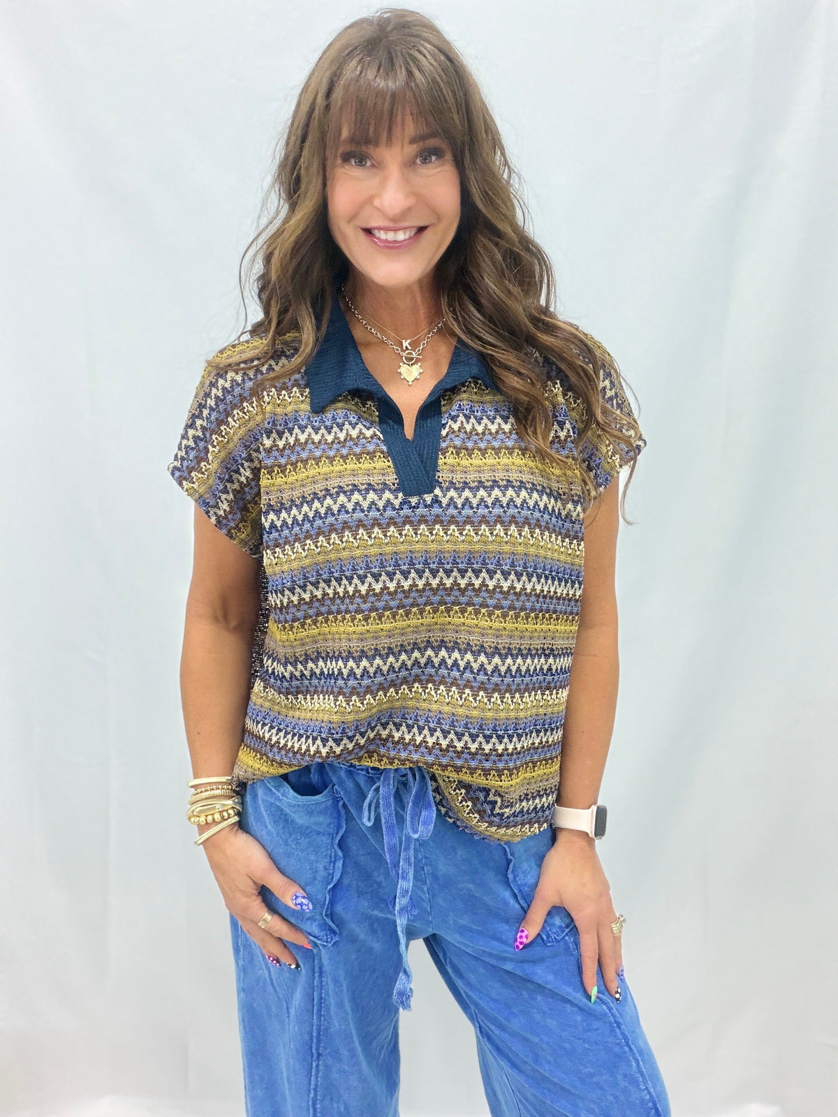 Oli & Hali Stripped Success Top In 2 Colors