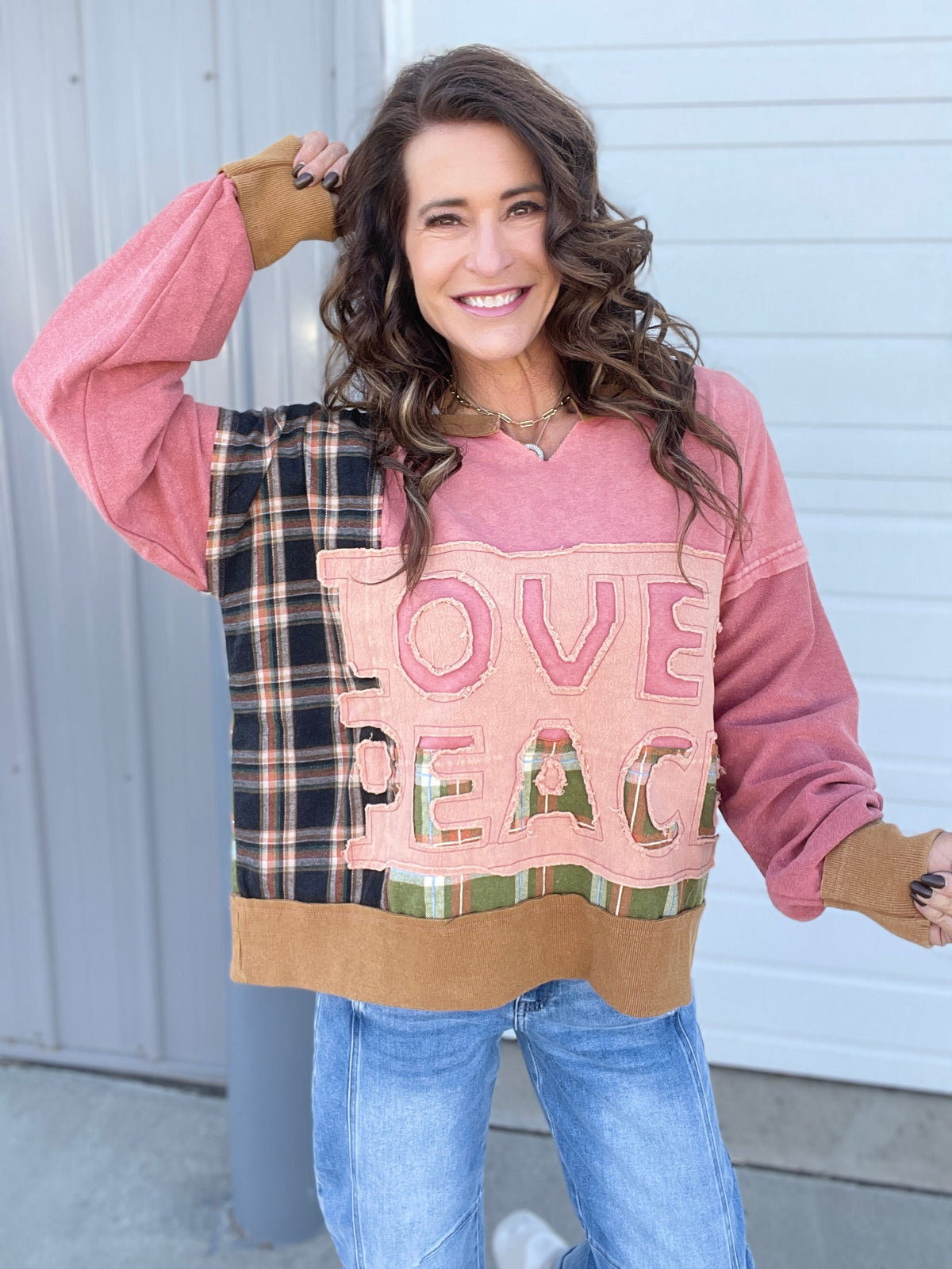 Oli & Hali Heart And Harmony Long Sleeve Terry Knit Pullover Top In 2 Colors *Final Sale*