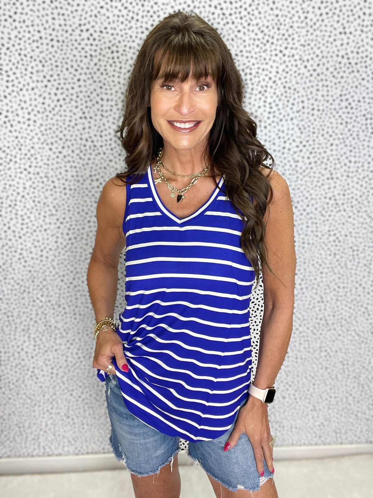 Signature Style Striped Sleeveless V-Neck Top In 7 Colors *Final Sale*