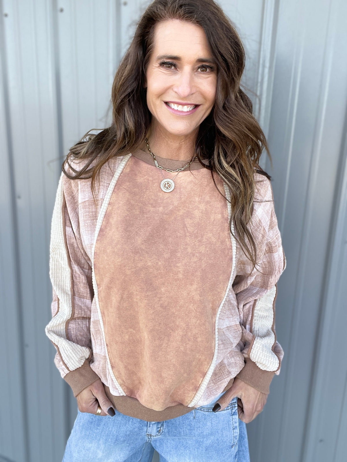 Oli & Hali That's For Sure Mineral Washed Oversized Pullover Top In 2 Colors *Final Sale*