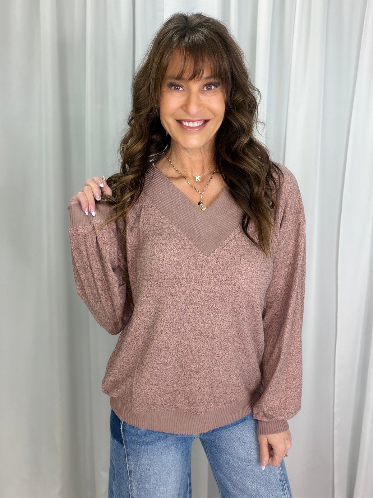 Love Me Deeply Brushed V-Neck Top In 3 Colors *Final Sale*