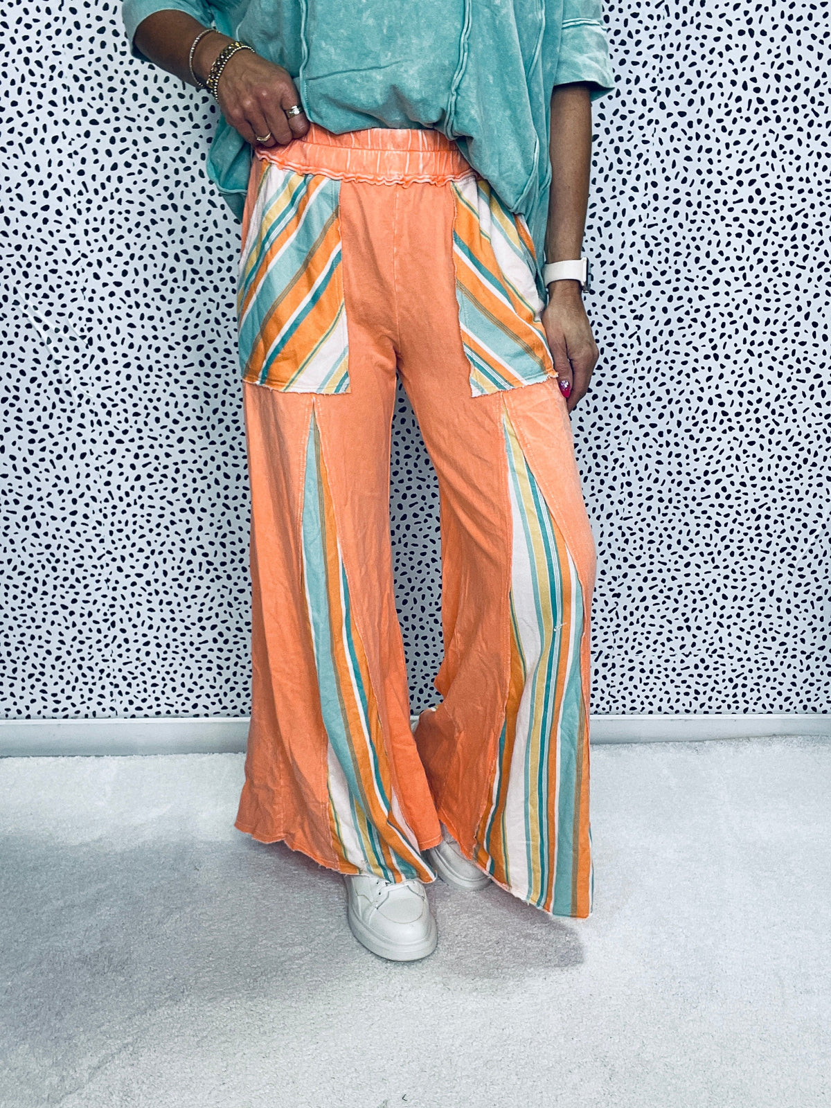 Take A Walk With Me Stripe Detail Flare Pants In 3 Colors *Final Sale*