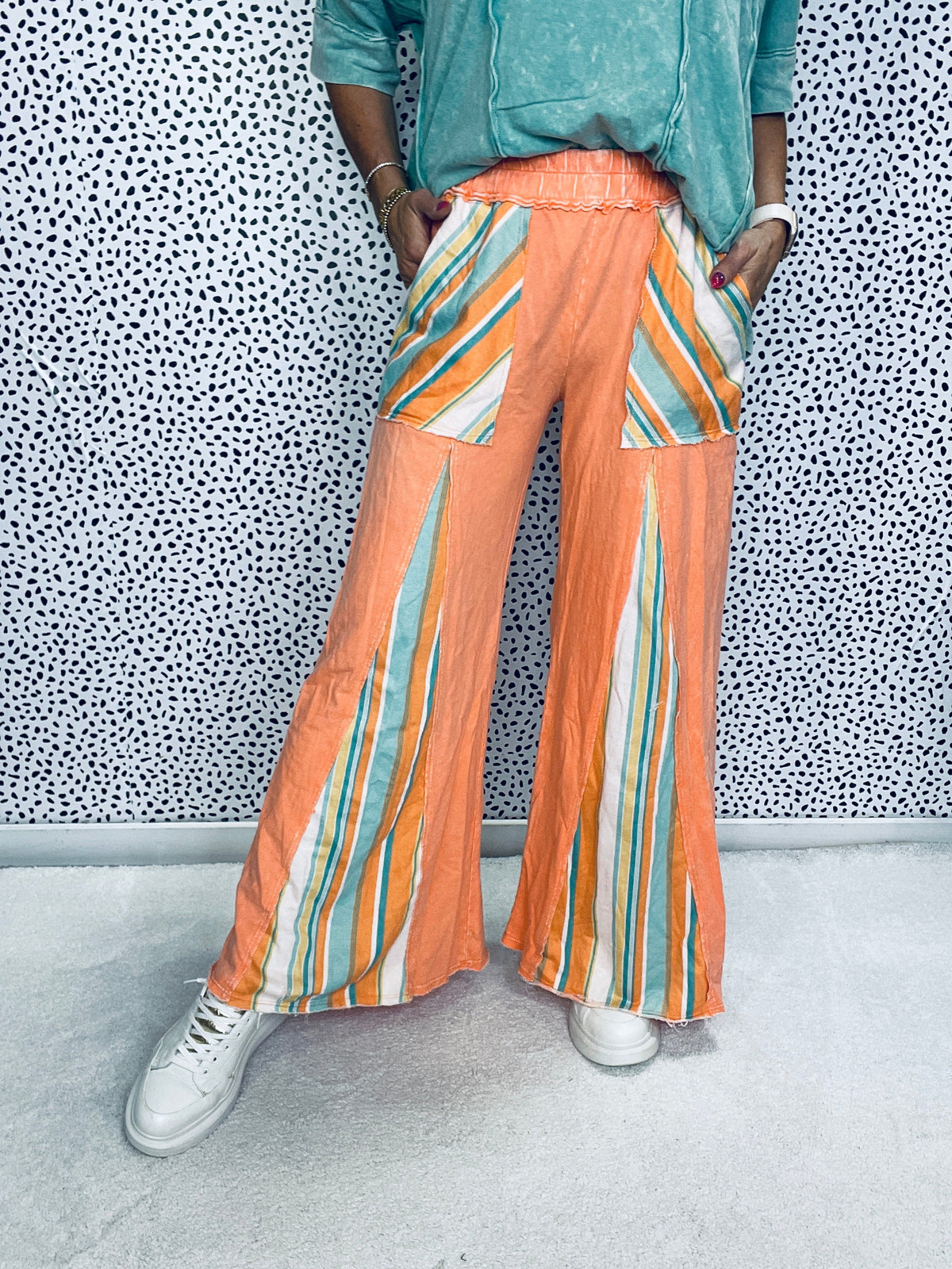 Take A Walk With Me Stripe Detail Flare Pants In 3 Colors *Final Sale*
