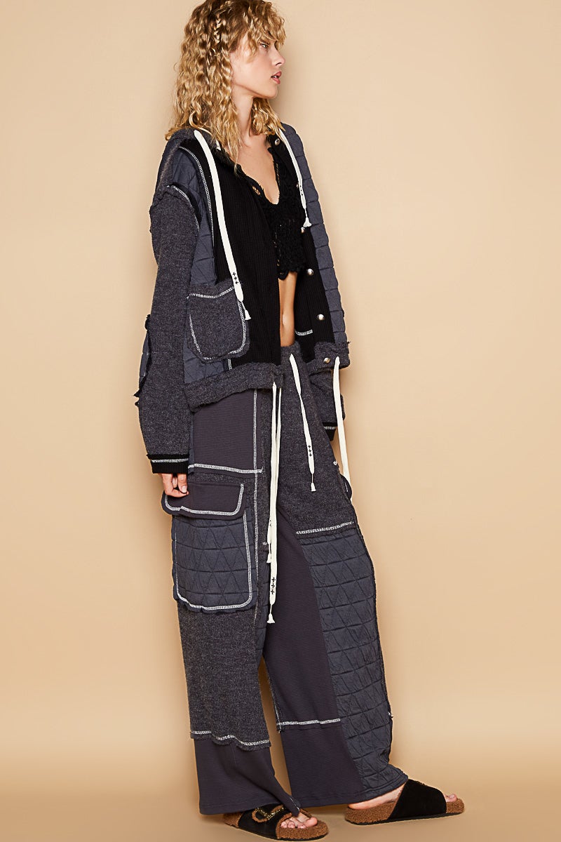POL See It Through Relaxed Fit Rib And Quilted Pants In 3 Colors *Final Sale*