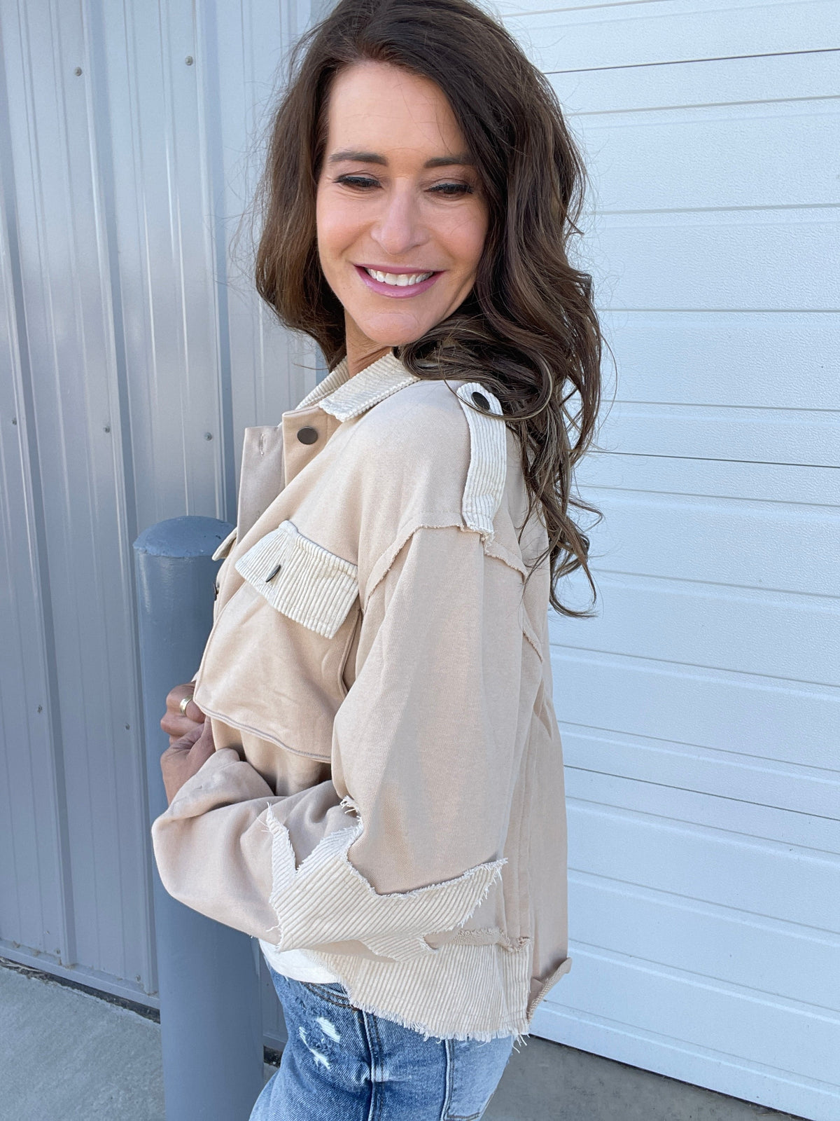 POL Starlight Glow Oversized Star Patch Jacket In 3 Colors *Final Sale*