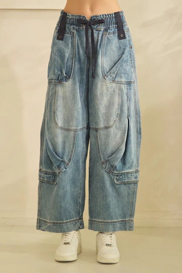 Oli & Hali Pocket Full of Daydreams Barrel Jeans In Denim