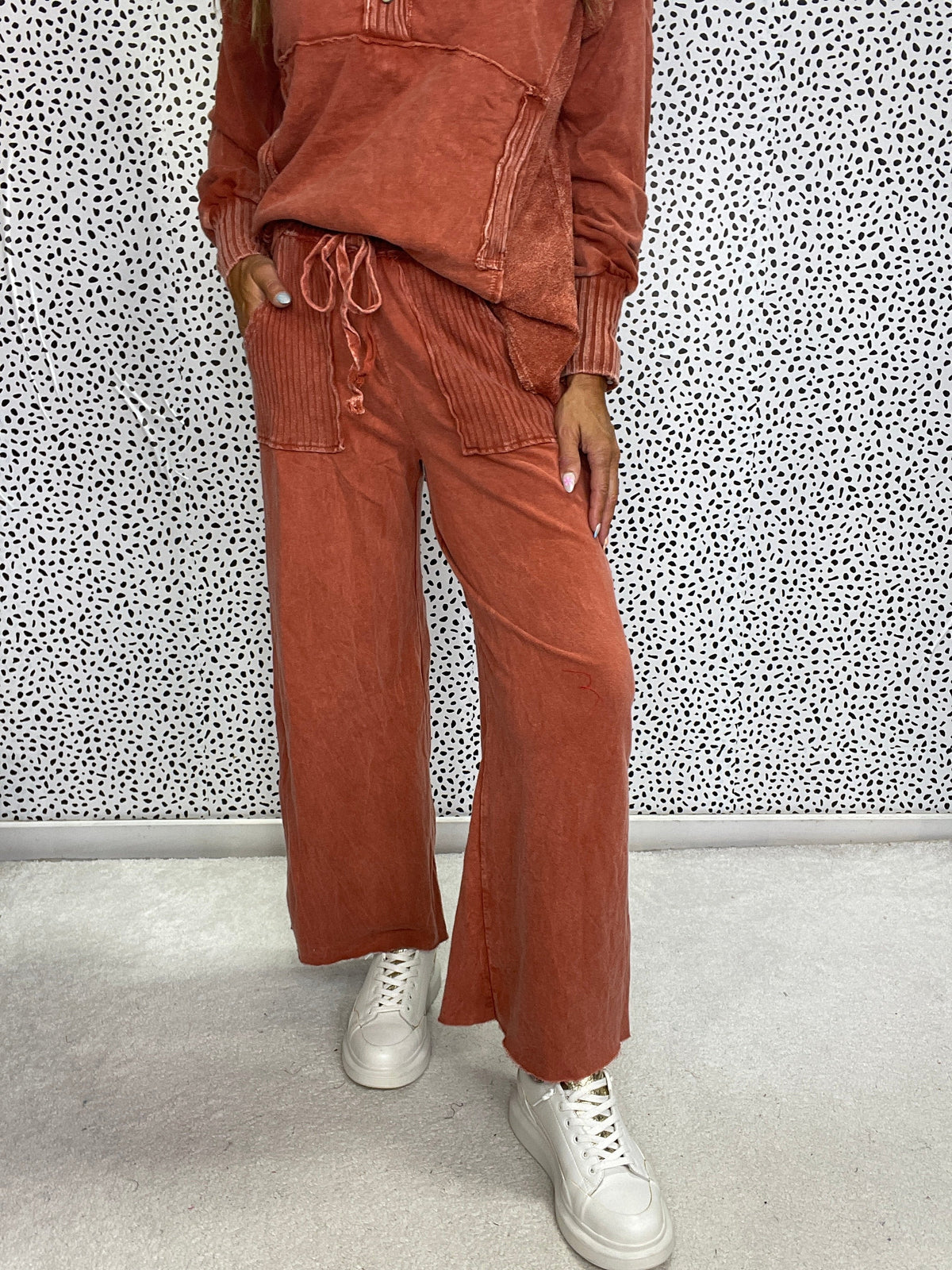 Lucky Lady Ribbed Accent Easy Mineral Wash Pants In 6 Colors