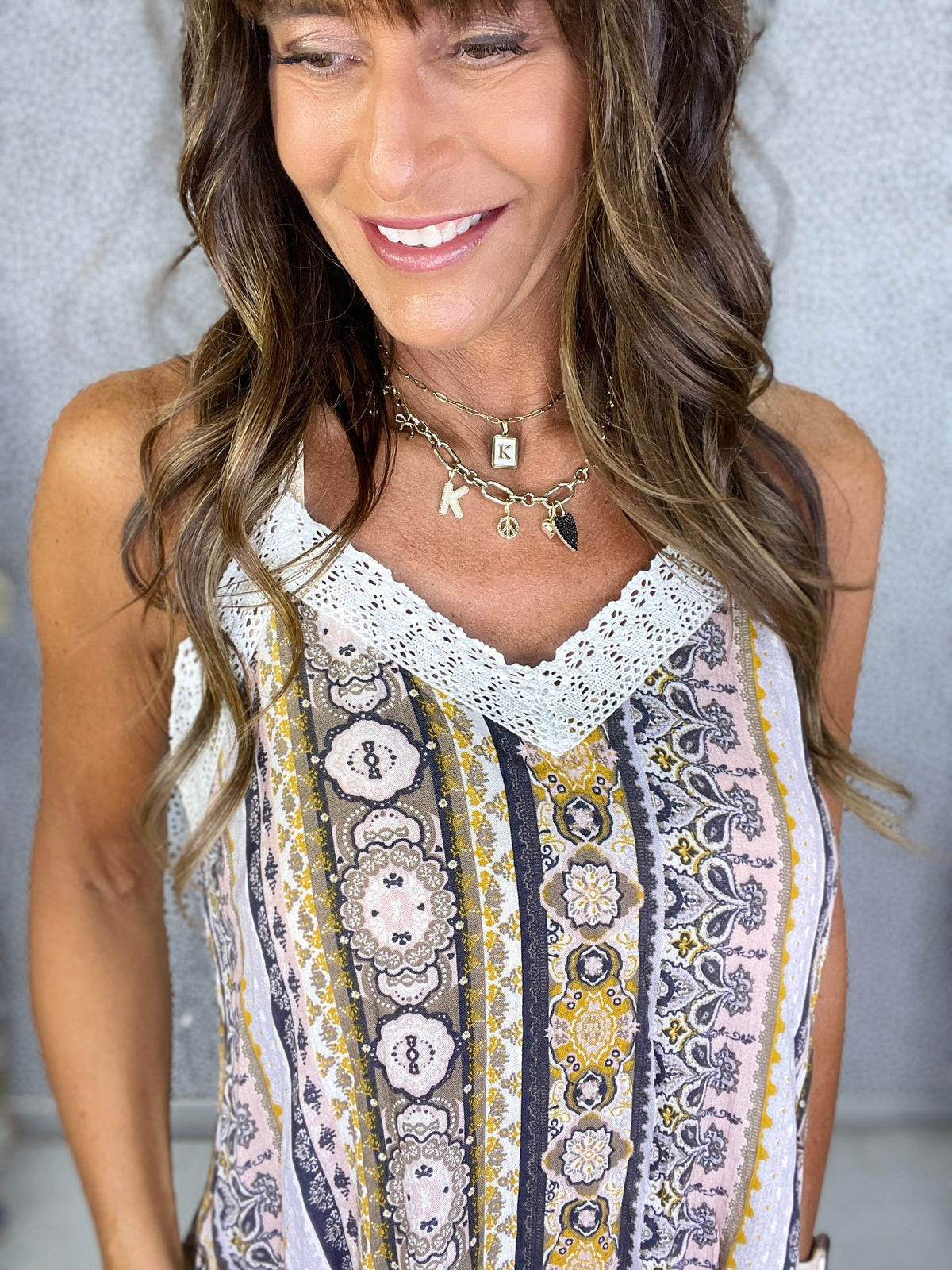 Pol Stripe Lace Trim Cami in 2 Colors *Final Sale*