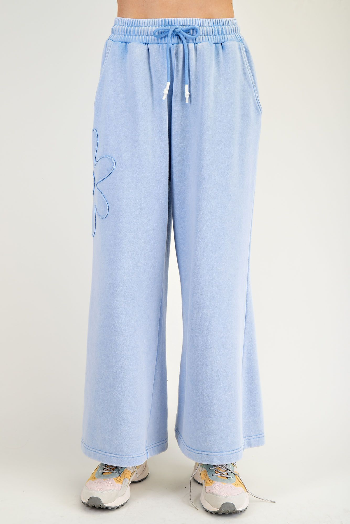 Flower Fields Mineral Washed Terry Knit Pants In 2 Colors *Final Sale*