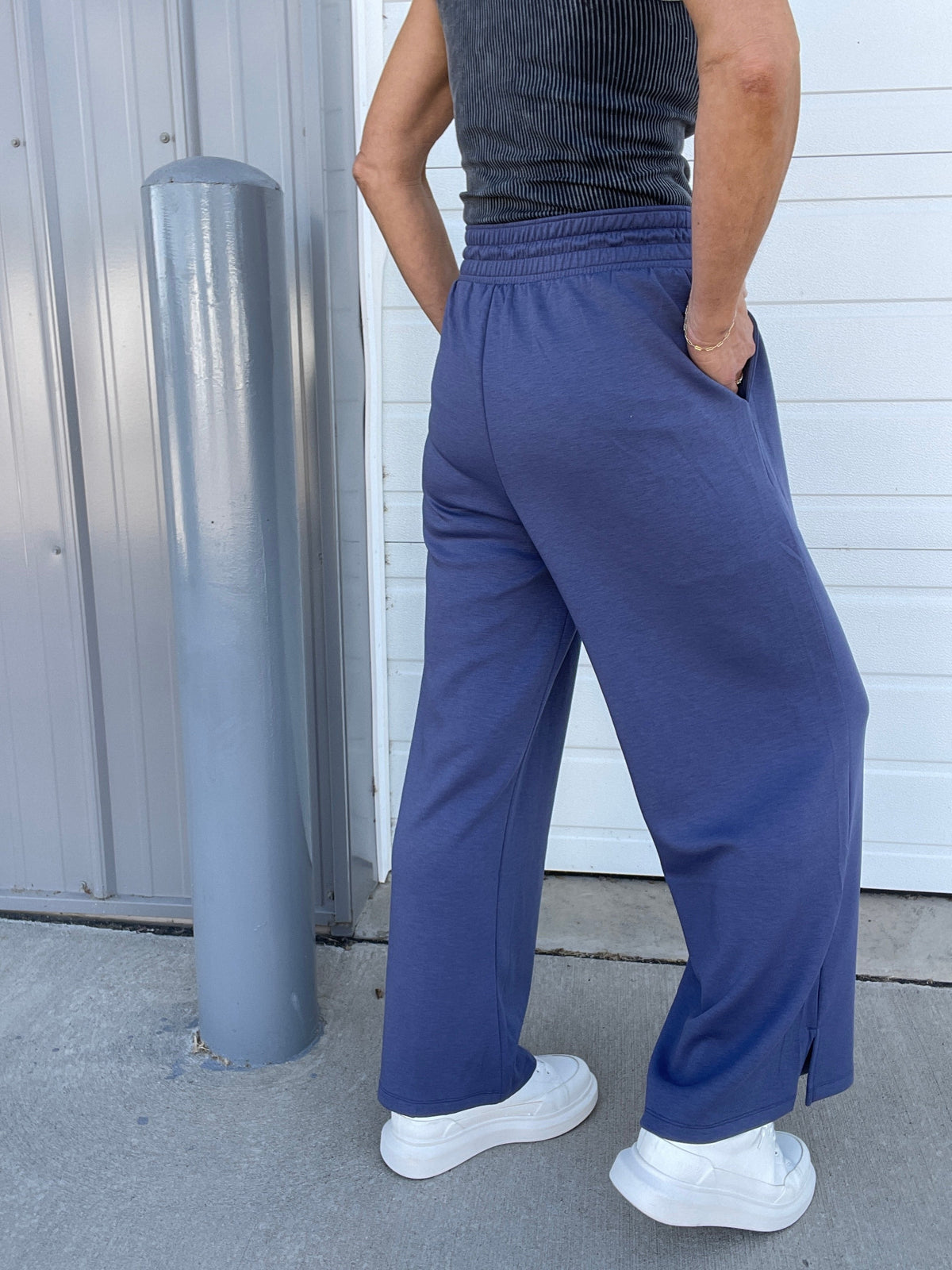 On Top Of It Scuba Drawstring Pants In 4 Colors: Black, Indigo, Beige, Blue Grey *Final Sale*