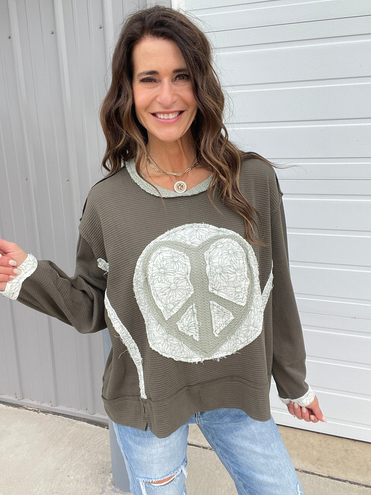 Pol Always Loving You Knit Crewneck Pullover In 4 Colors: Olive, Pink, Blue, Cream *Final Sale*