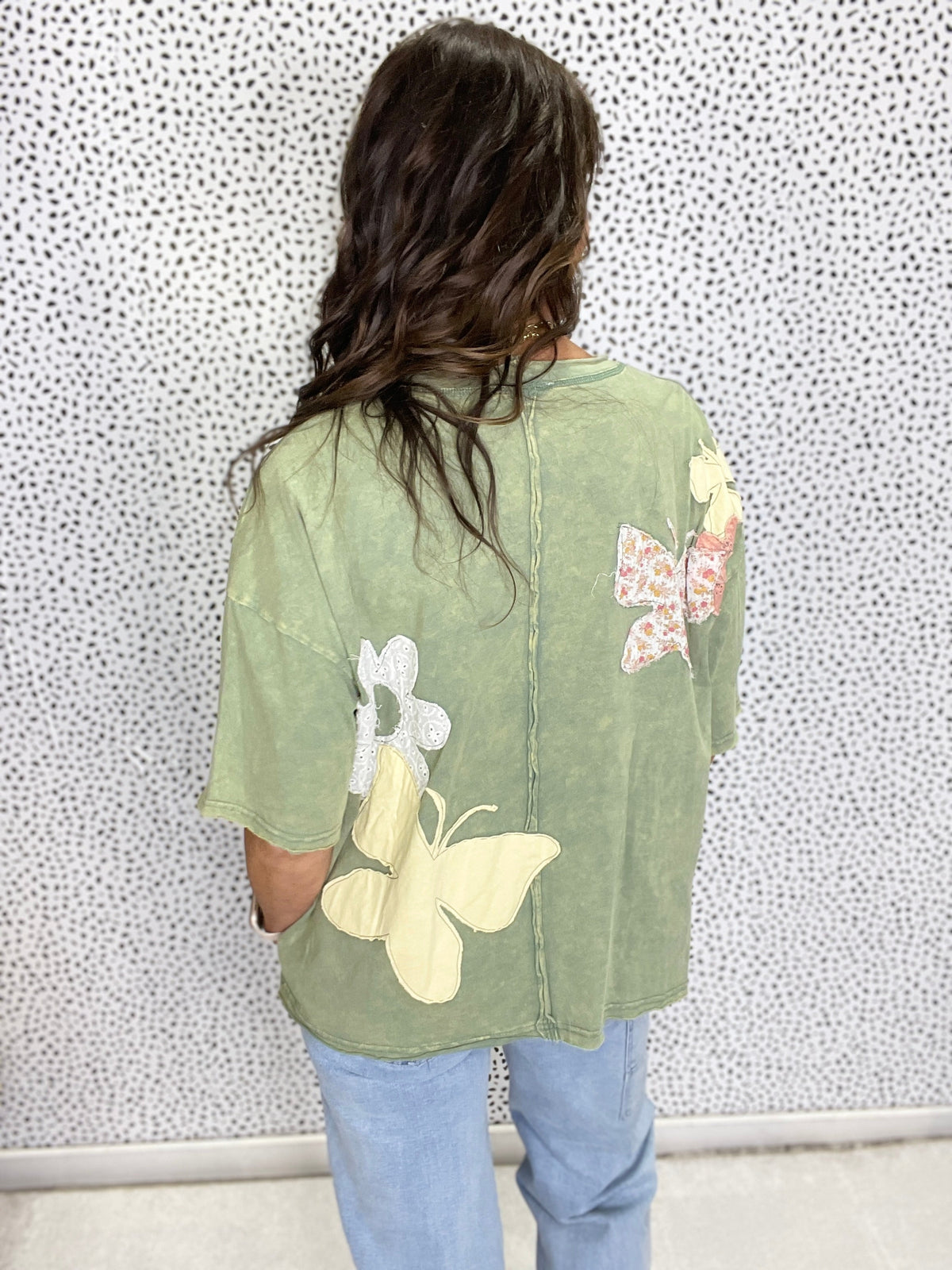 Oli & Hali Butterfly Bliss Patchwork Top In 2 Colors *Final Sale*