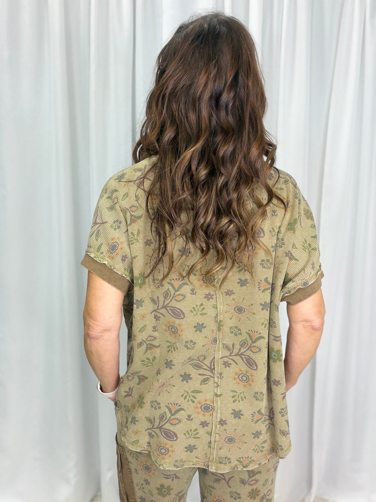 Another Great Day Waffle Top In Olive