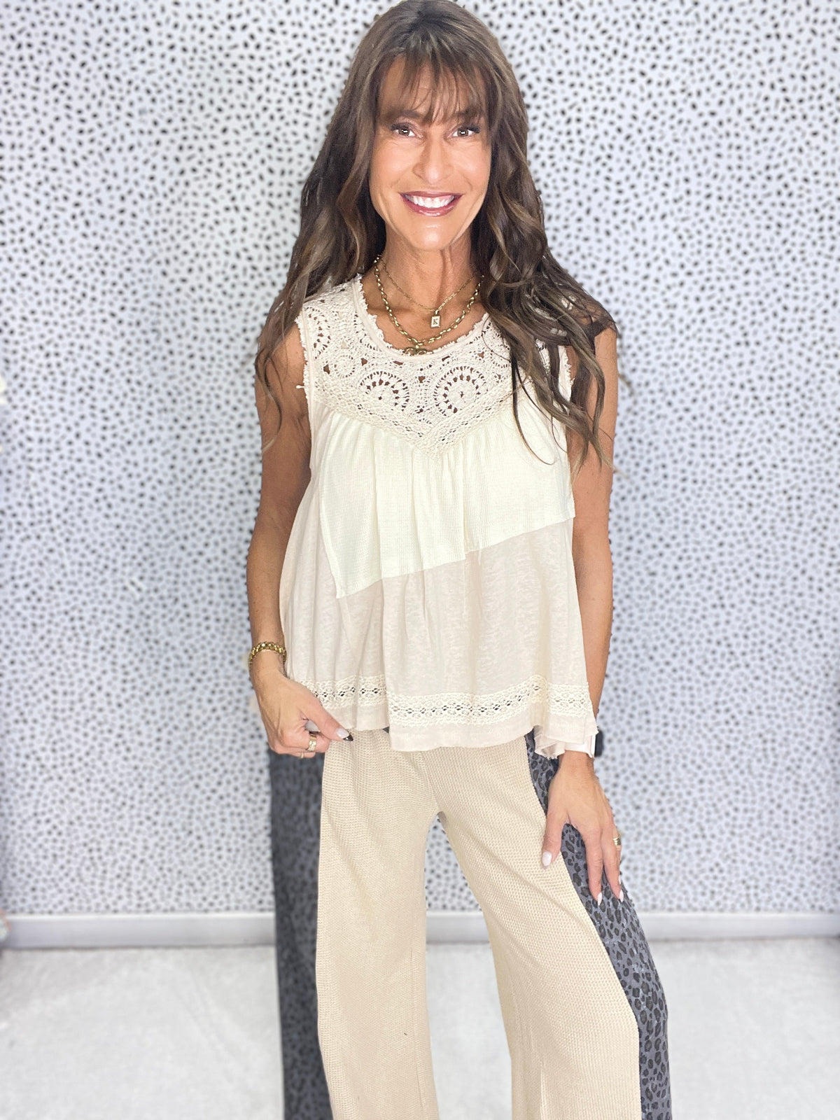 POL Boho Breeze Crochet Tank In 3 Colors