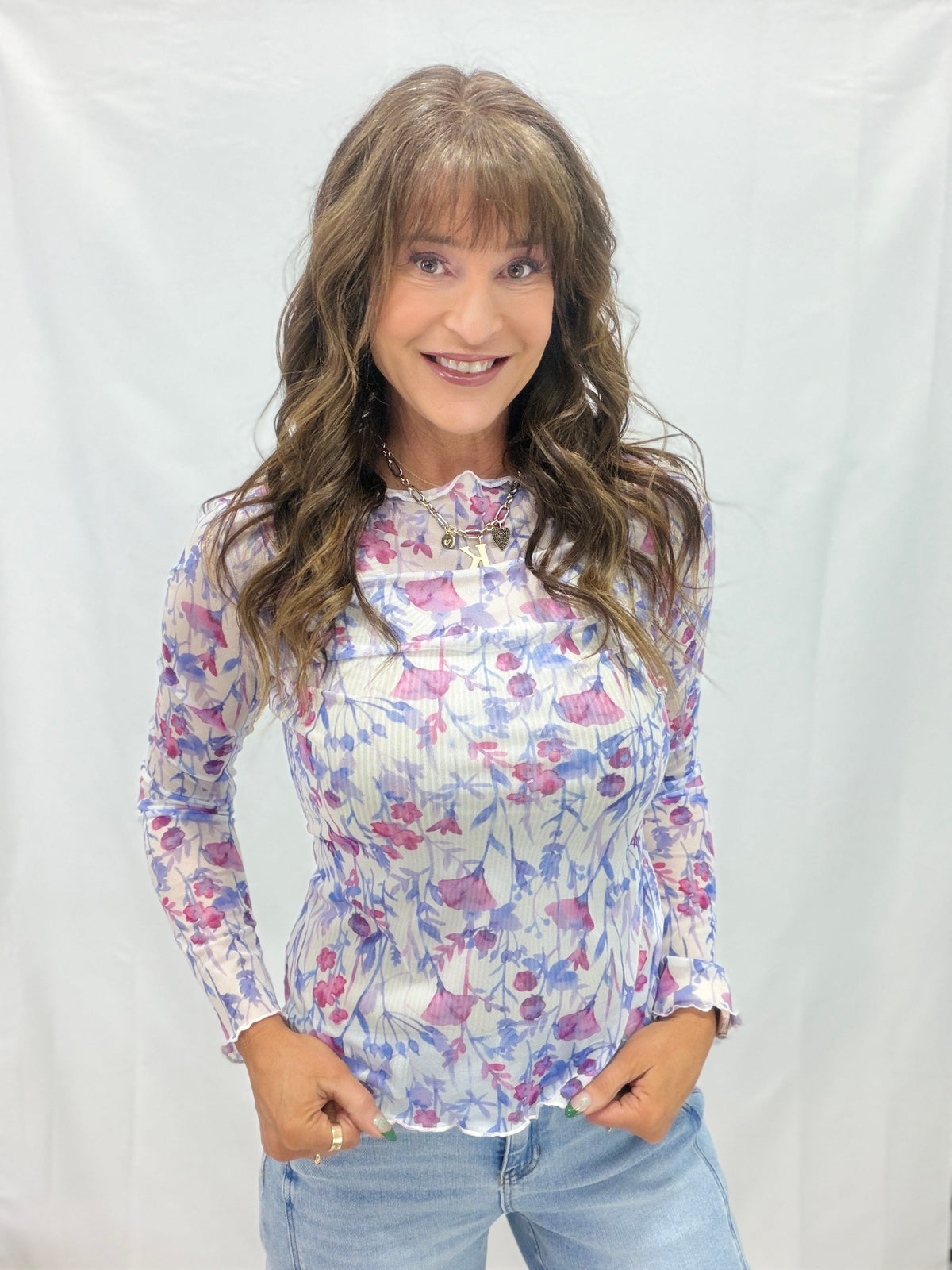 Lavender Mist Mesh Top