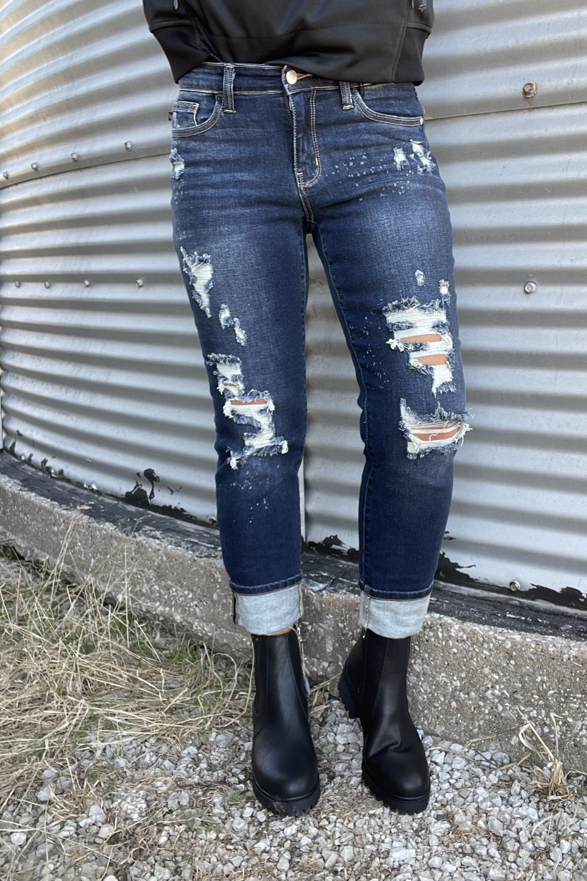 Judy Blue Shannon Boyfriend Distressed Jeans 198
