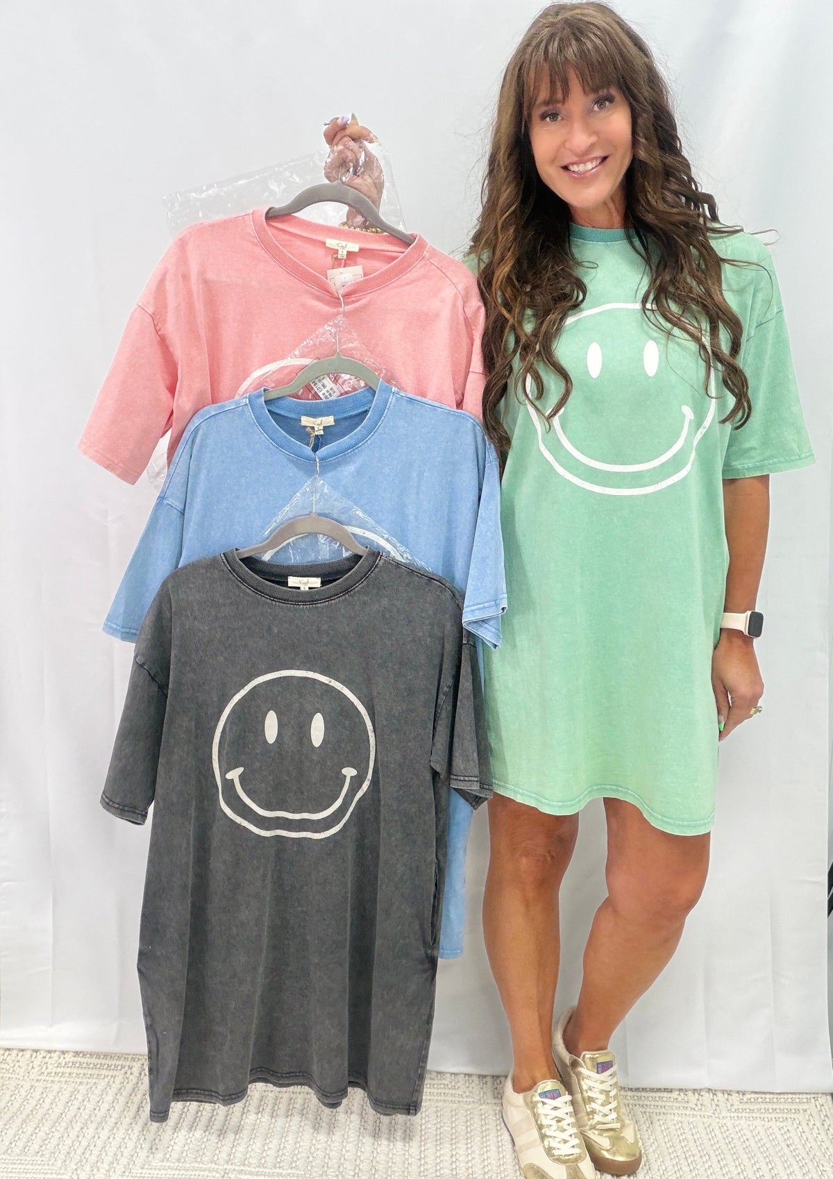 Good Vibes Mineral Washed Jersey Dress In 4 Colors