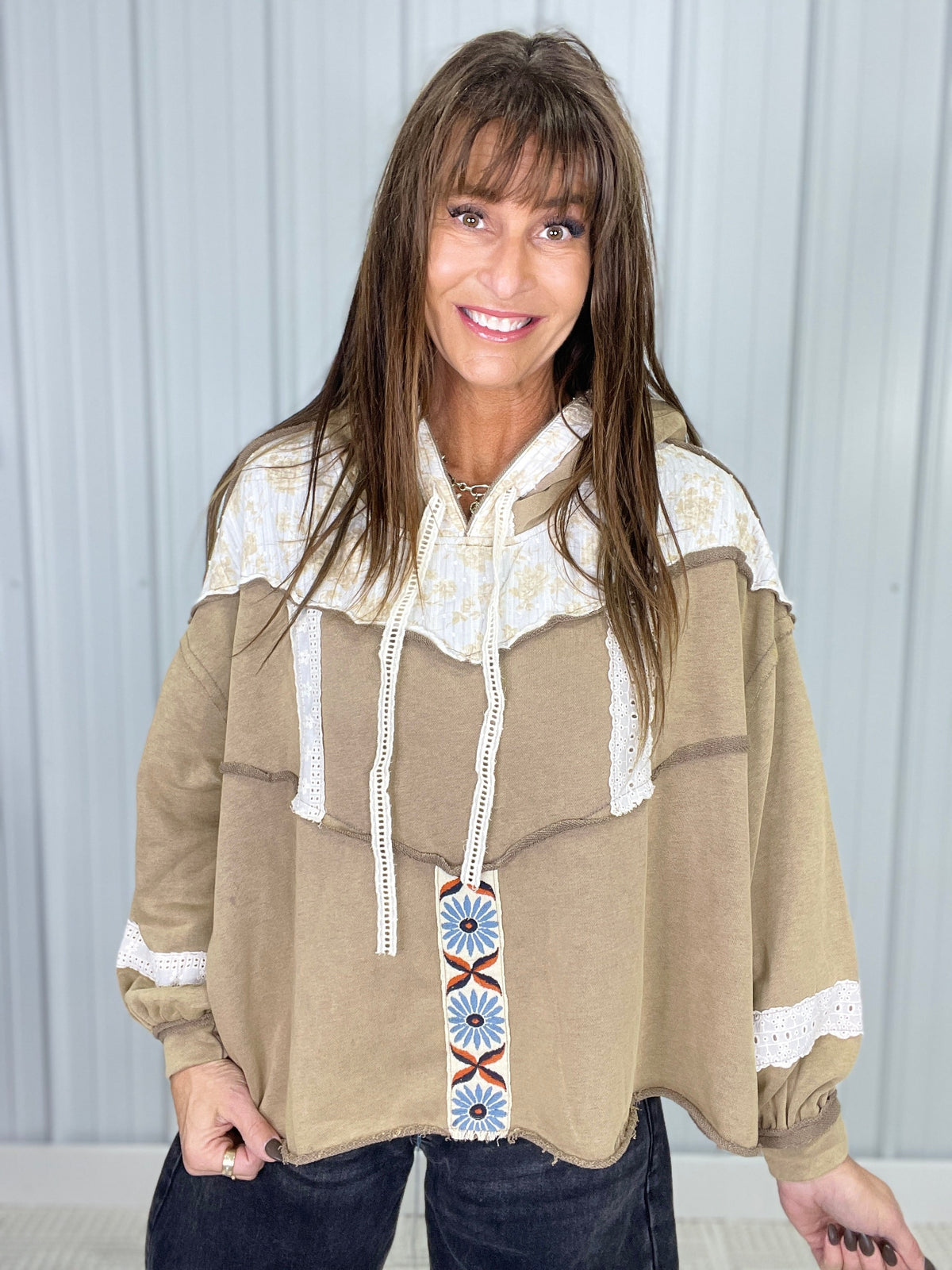 POL Boho Days Balloon Sleeve Hoodie In 2 Colors