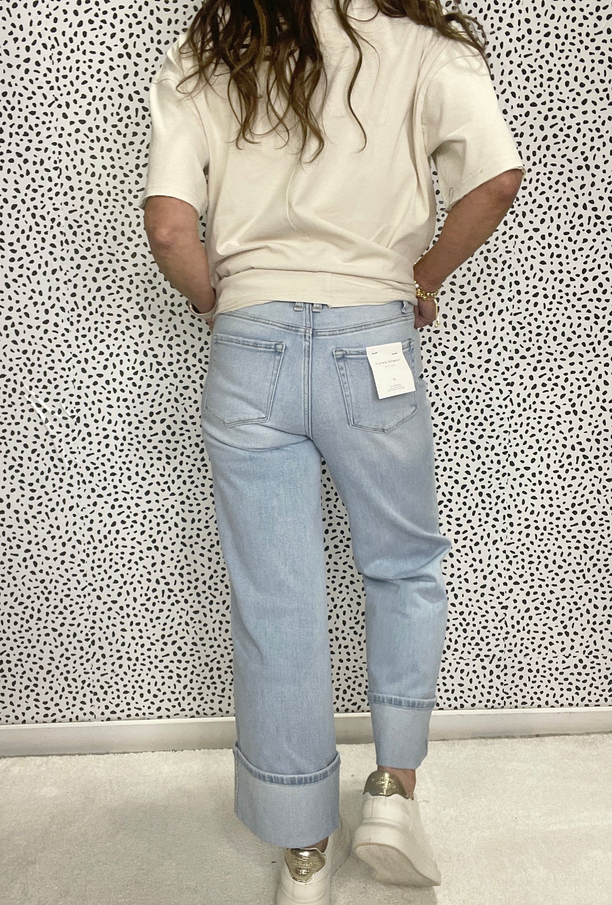 Flying Monkey Julisa Super High Rise Cuffed Jeans 032 In Light
