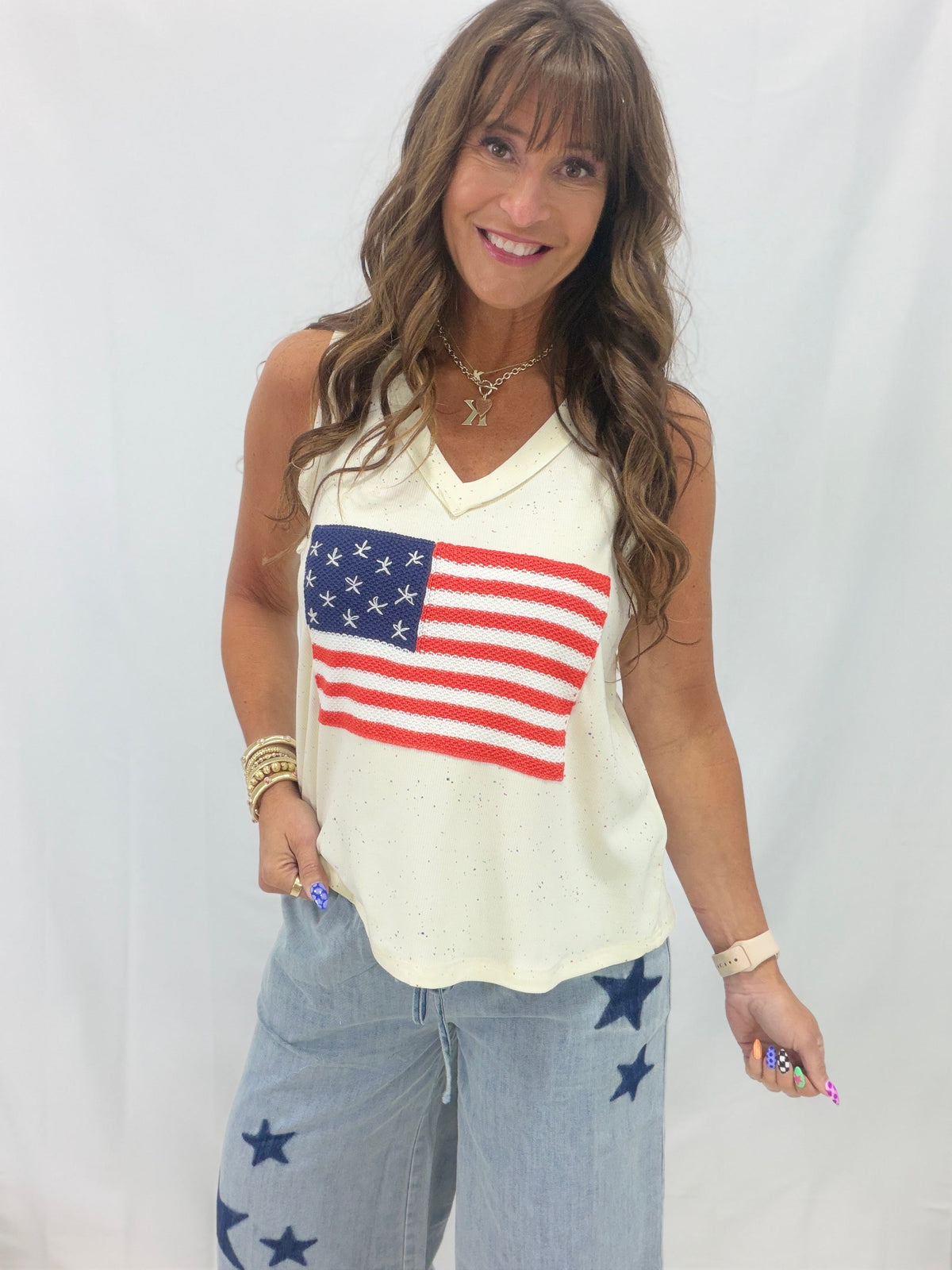 POL A Great Land American Flag Tank In 2 Colors